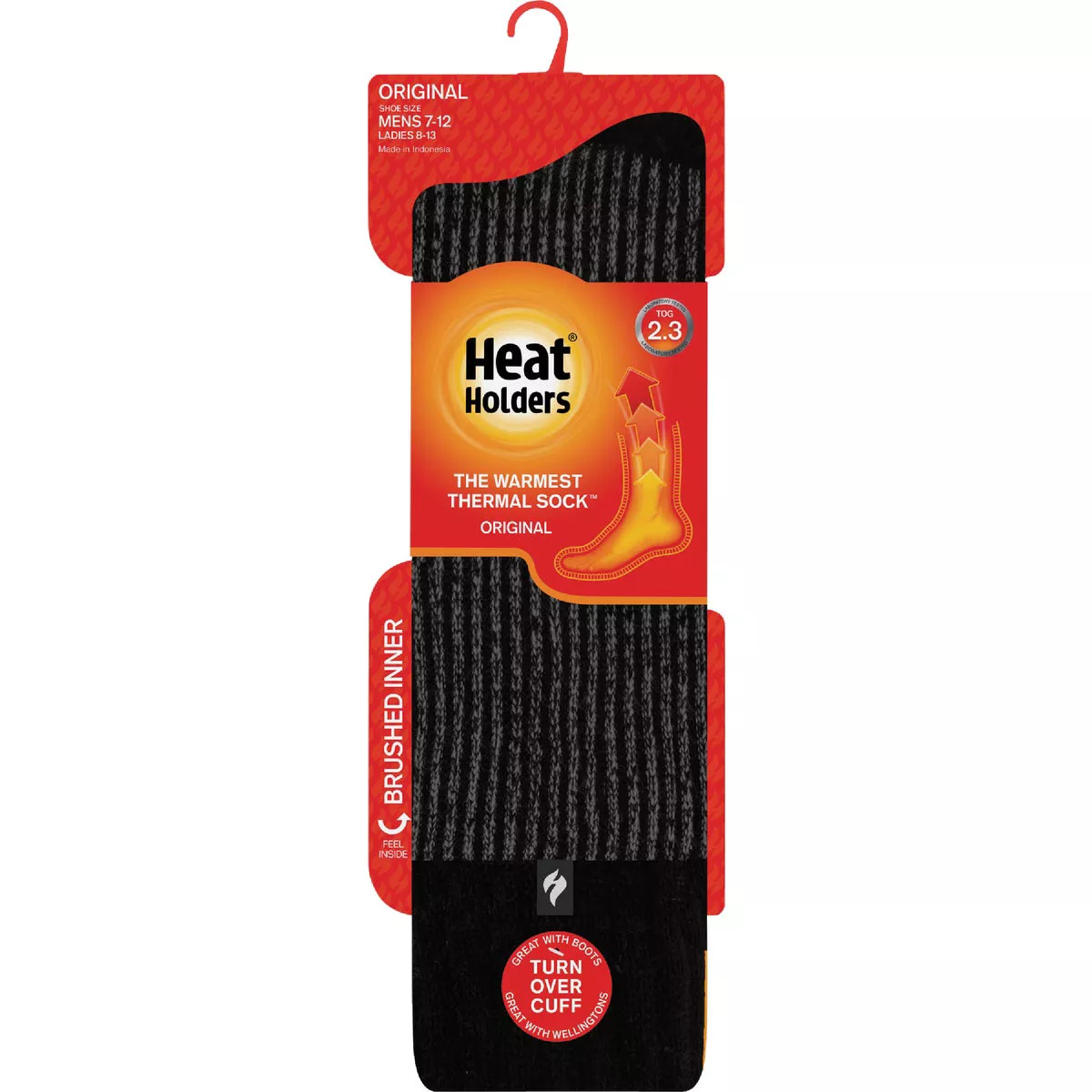 Heat Holders Chris Men's 7 to 12 Black Boot Sock