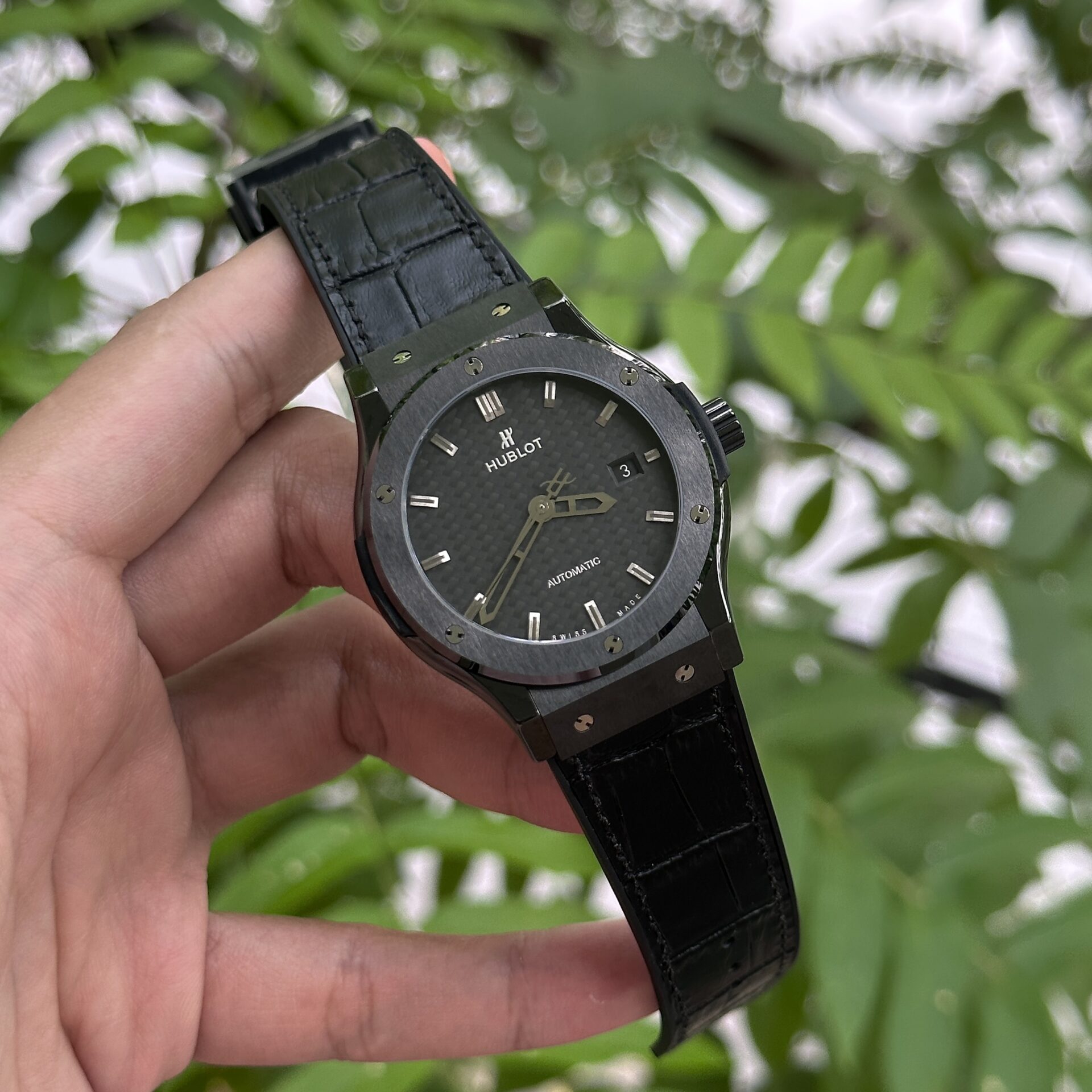 Hublot Classic Fusion Ceramic Carbon High Quality Replica Watch JJZ 42mm - Elite Watch Atelier