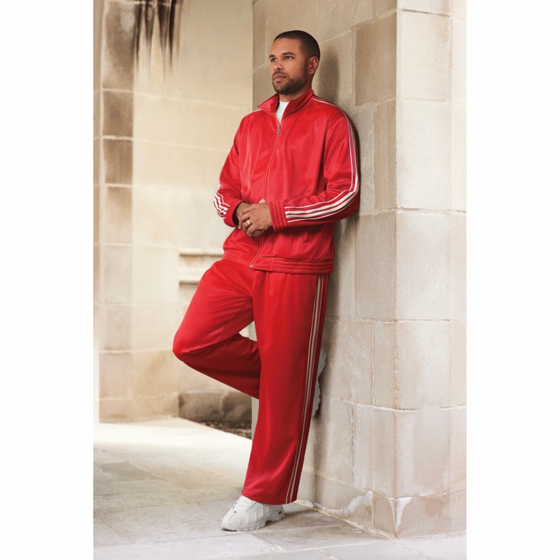 Casual 2-Piece Men's Active Set with Side Stripe Accents - MIDNIGHT VELVET CATALOG