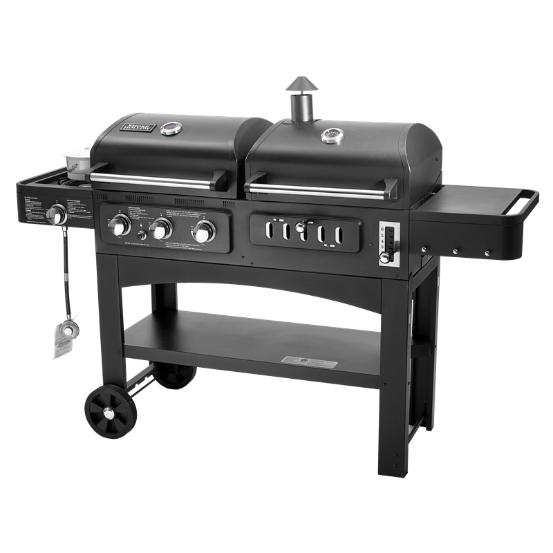Cross-Border Outdoor Charcoal Gas Barbecue Grill Dual-Purpose Household Large Smokeless Grill Hotel Villa Courtyard Combo