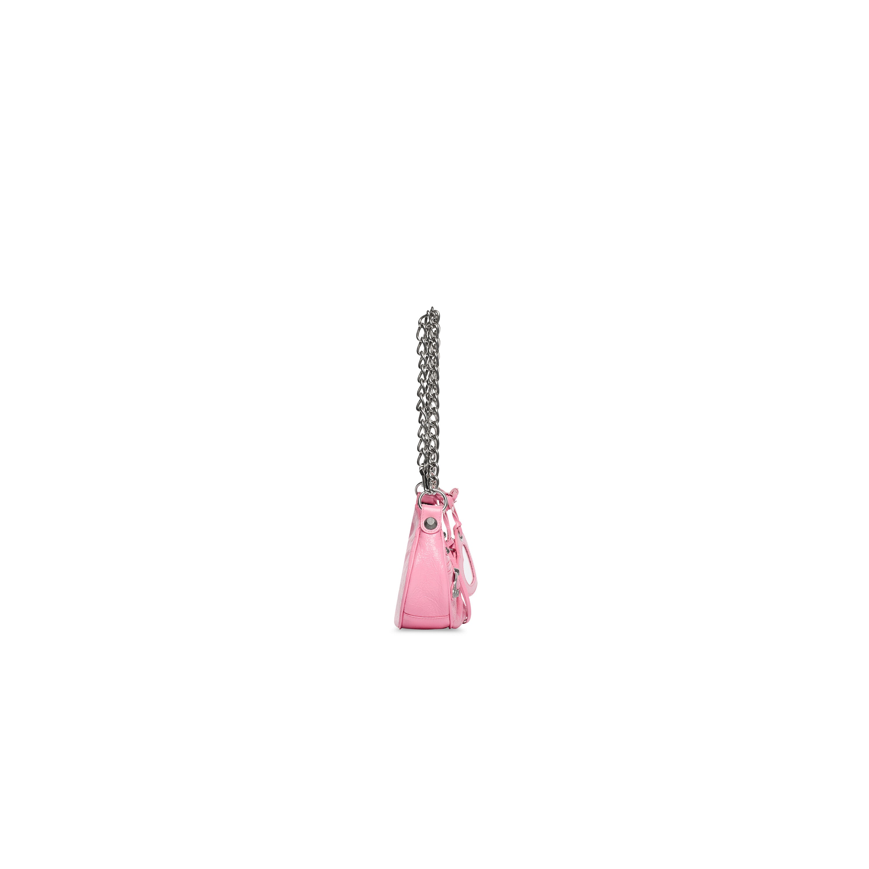 WOMEN'S LE CAGOLE XS SHOULDER BAG WITH CHAIN IN PINK - Replicaclubs