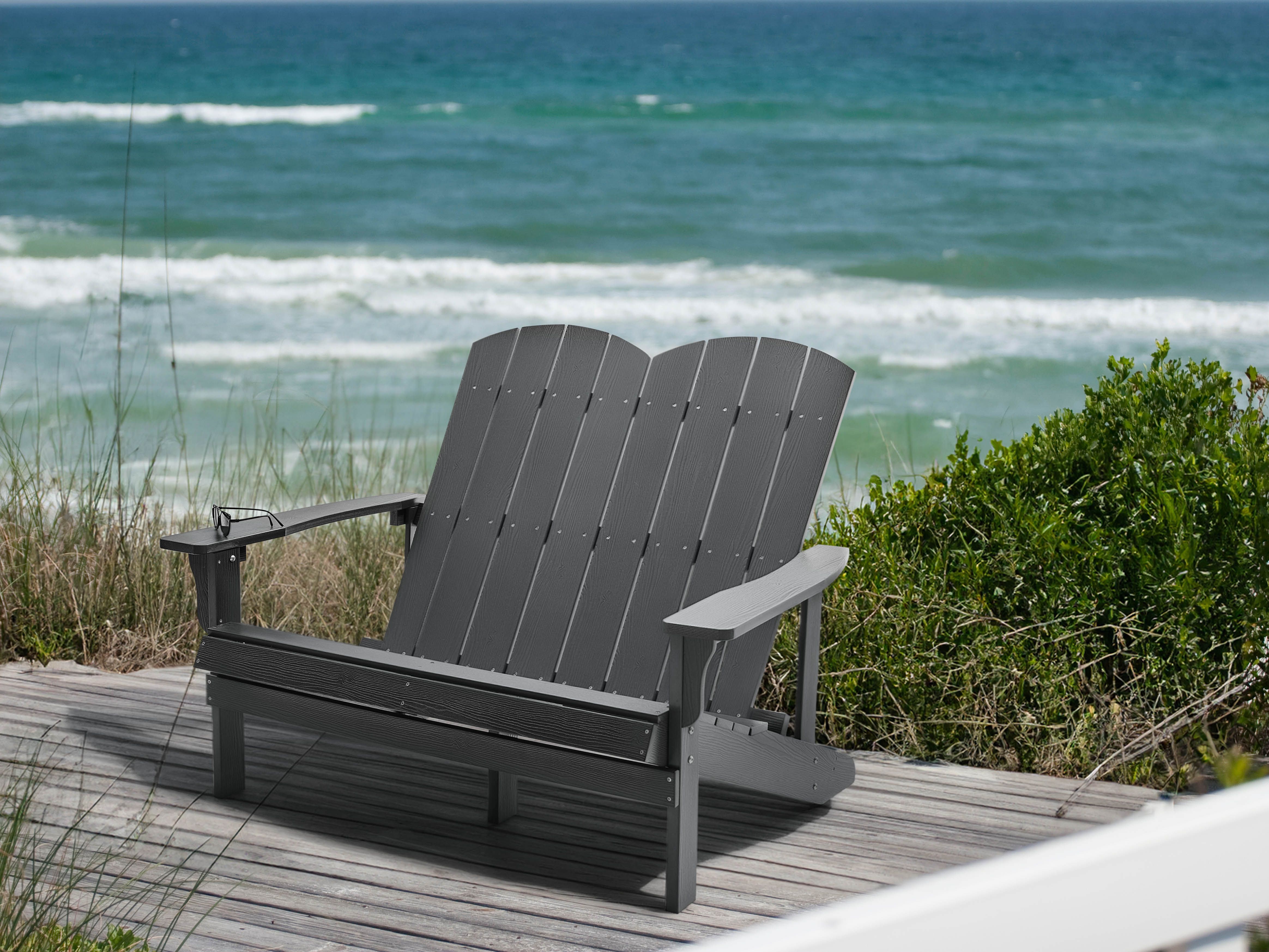 Garden Bench ADIRONDACK 125 cm Dark Grey