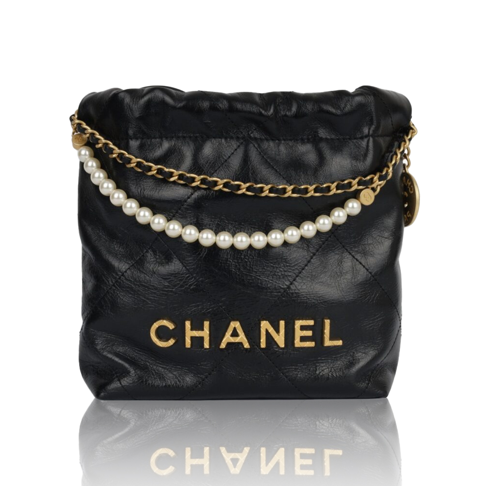 CHANEL Mini 23S Shiny Calfskin with Pearl Handbag AS39801:1High-quality replica