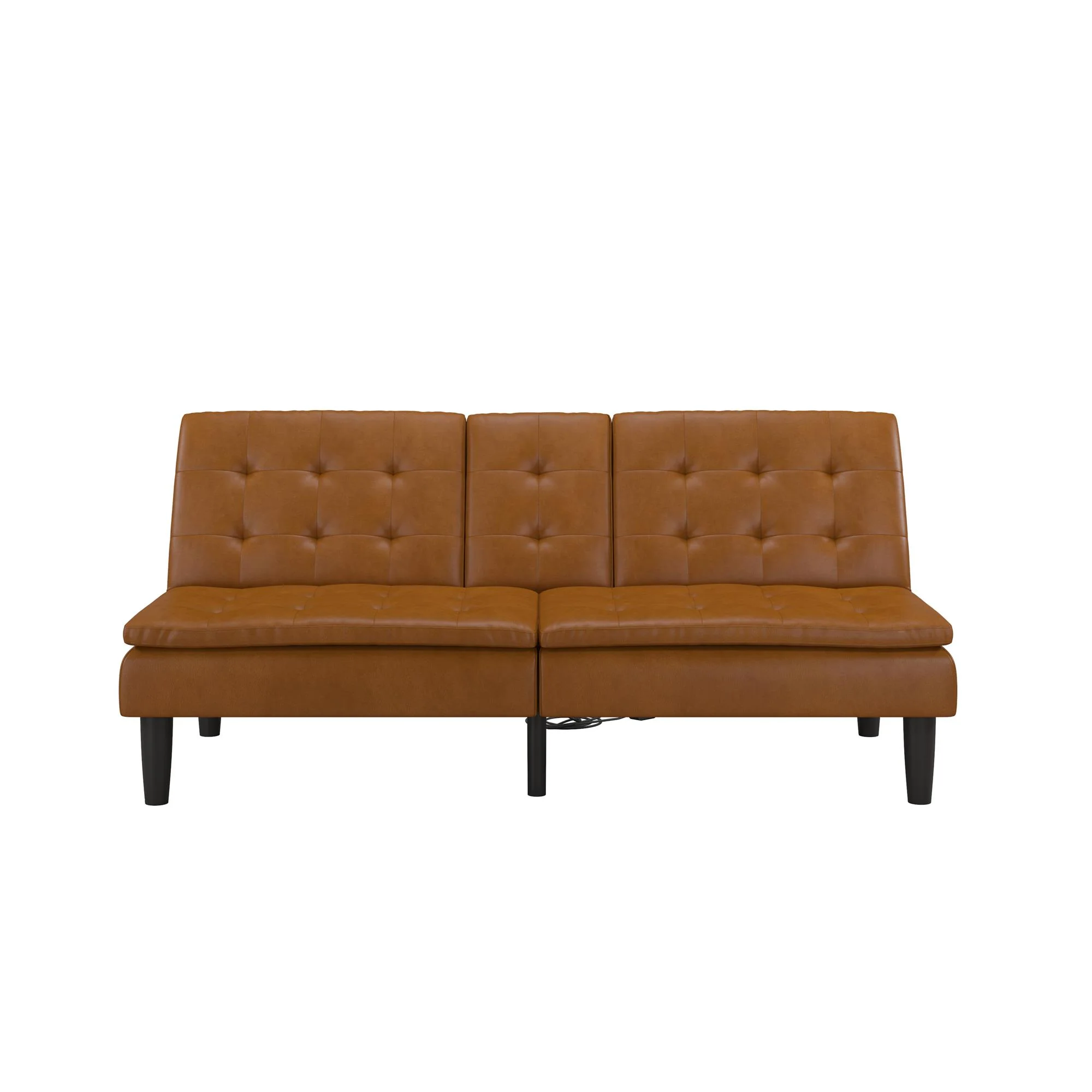 Mainstays Memory Foam 71.5" Futon with Cupholder and USB, Black Faux Leather - Image 40