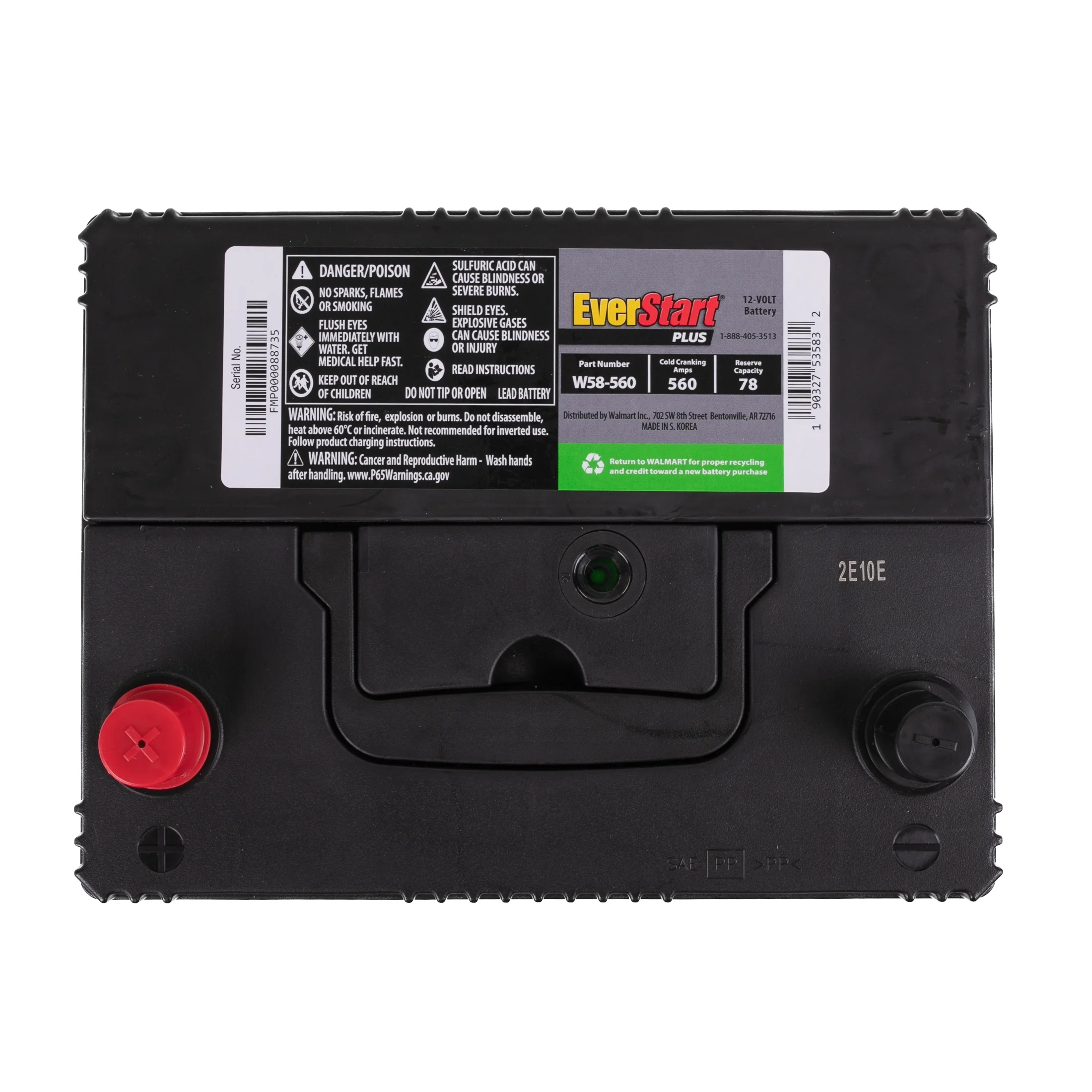 EverStart Plus Lead Acid Automotive Battery, Group Size 58 - 12 Volt 560 CCA 78 RC - Image 5