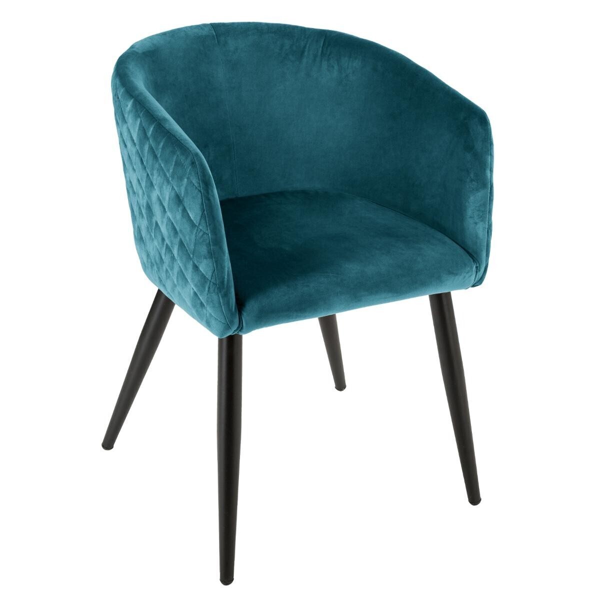 Armchair "Marlo" Velvet, Duck Blue