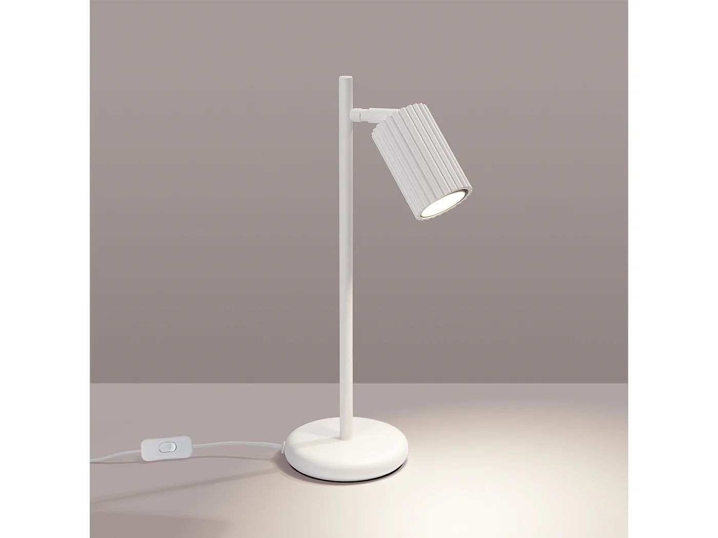 Lampe de bureau Gloow minimaliste en aluminium - 1 sources lumineuses 3000K - L.14,5 x H.43 cm - blanc