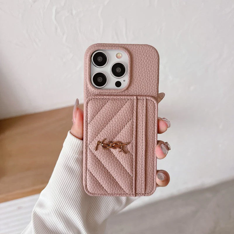 Saint Card Bag Color Leather iPhone Case - Wholesale & Influencer