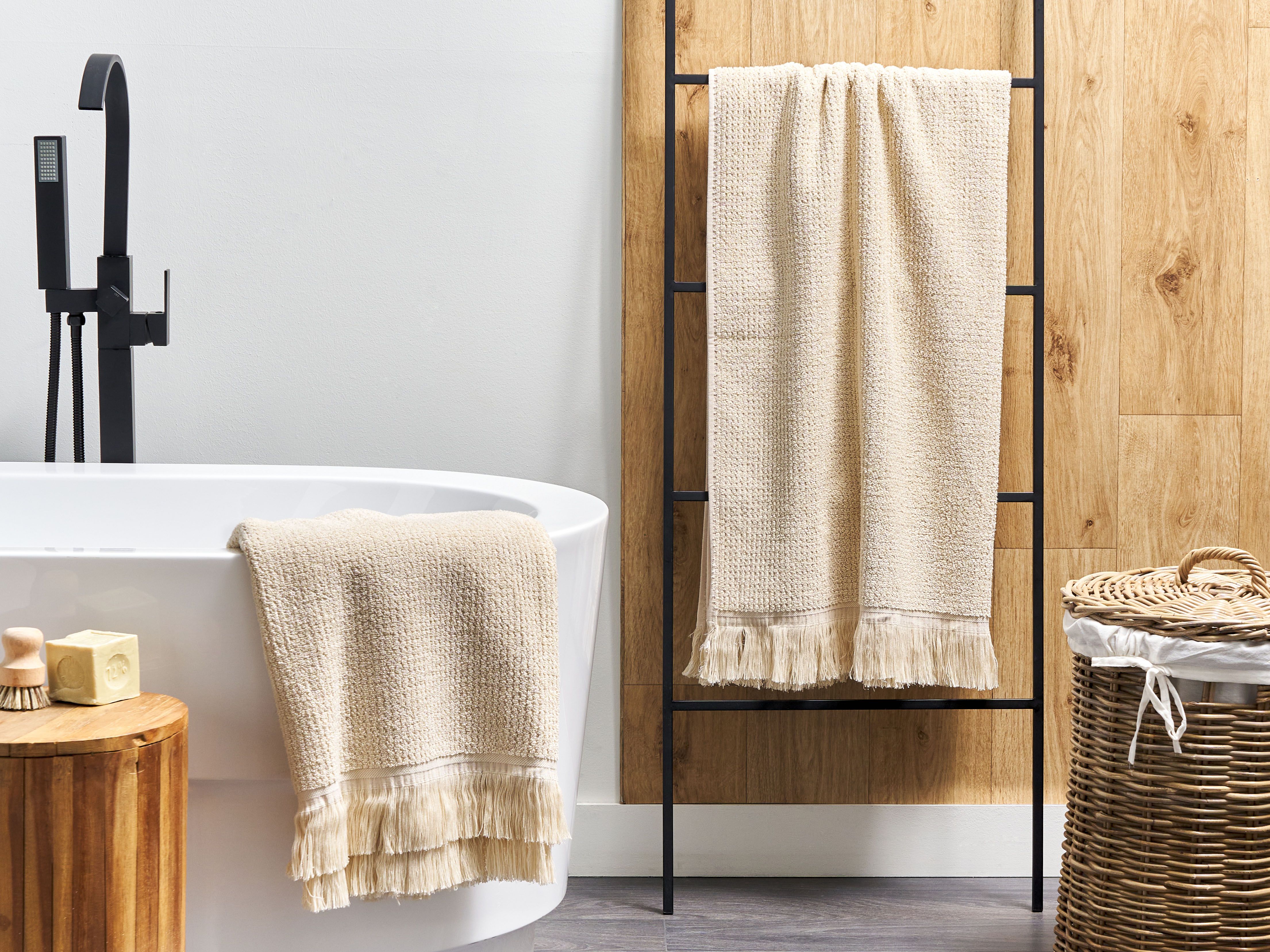 Set of 2 Towels ATIU Terry Cotton Beige
