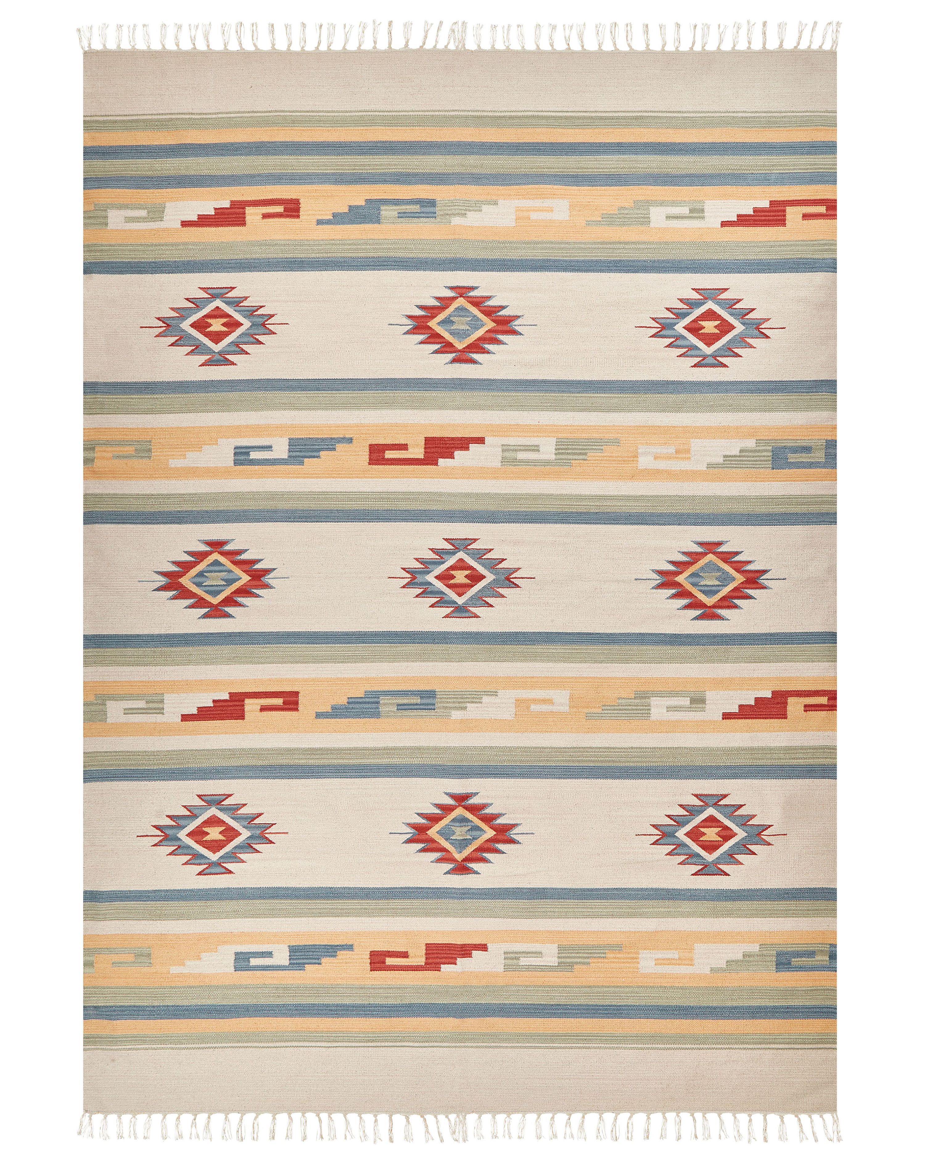 Rug APARAN Beige 200 x 300 cm Cotton Kilim