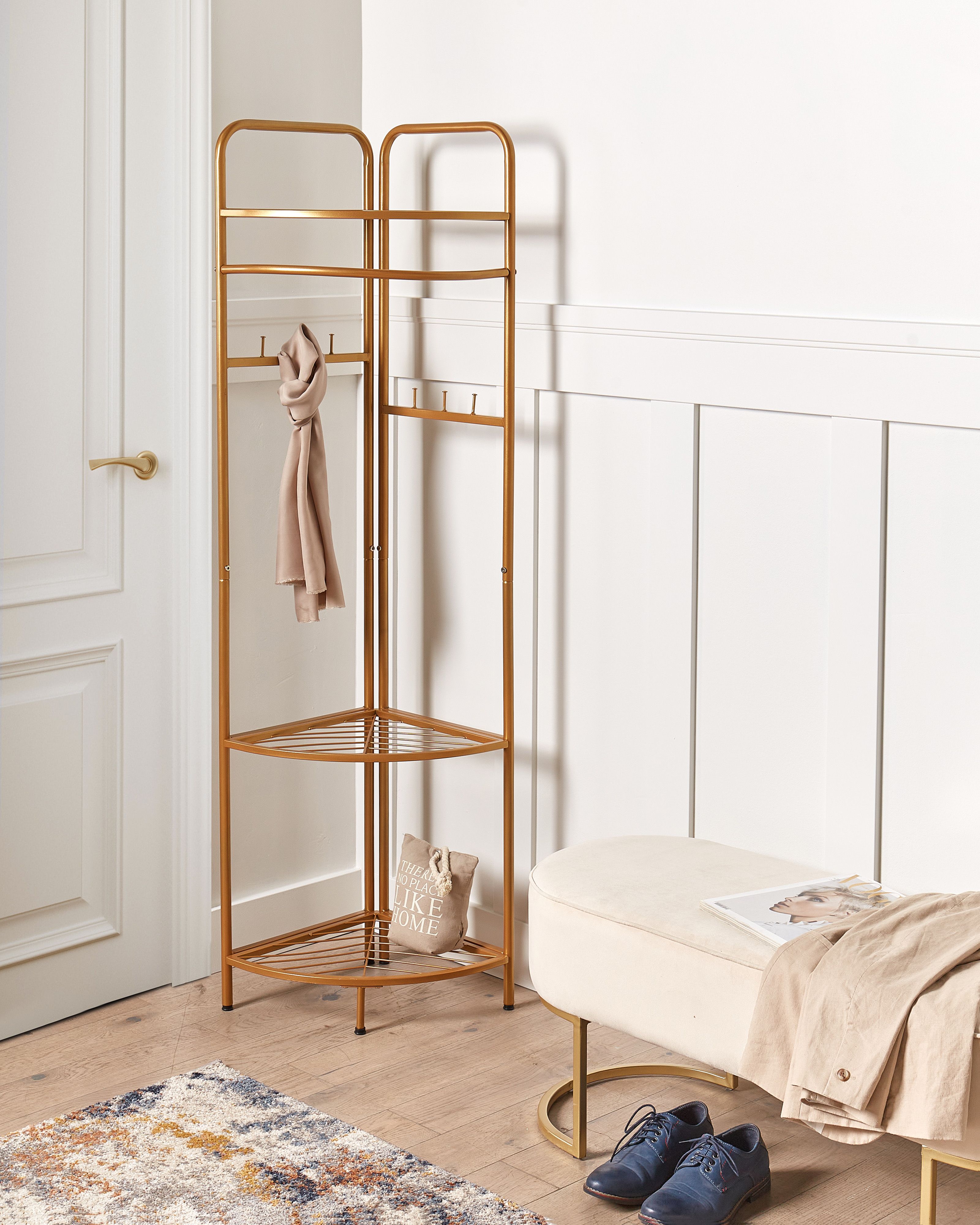 Corner Coat Stand LAWTON Gold