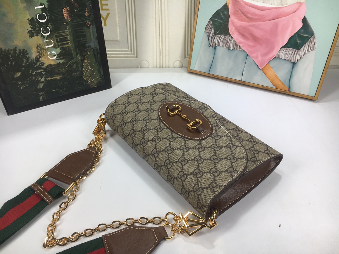 Replica Gucci Double G Horsebit 1955 Small Bag- Beige1:1High-quality replica