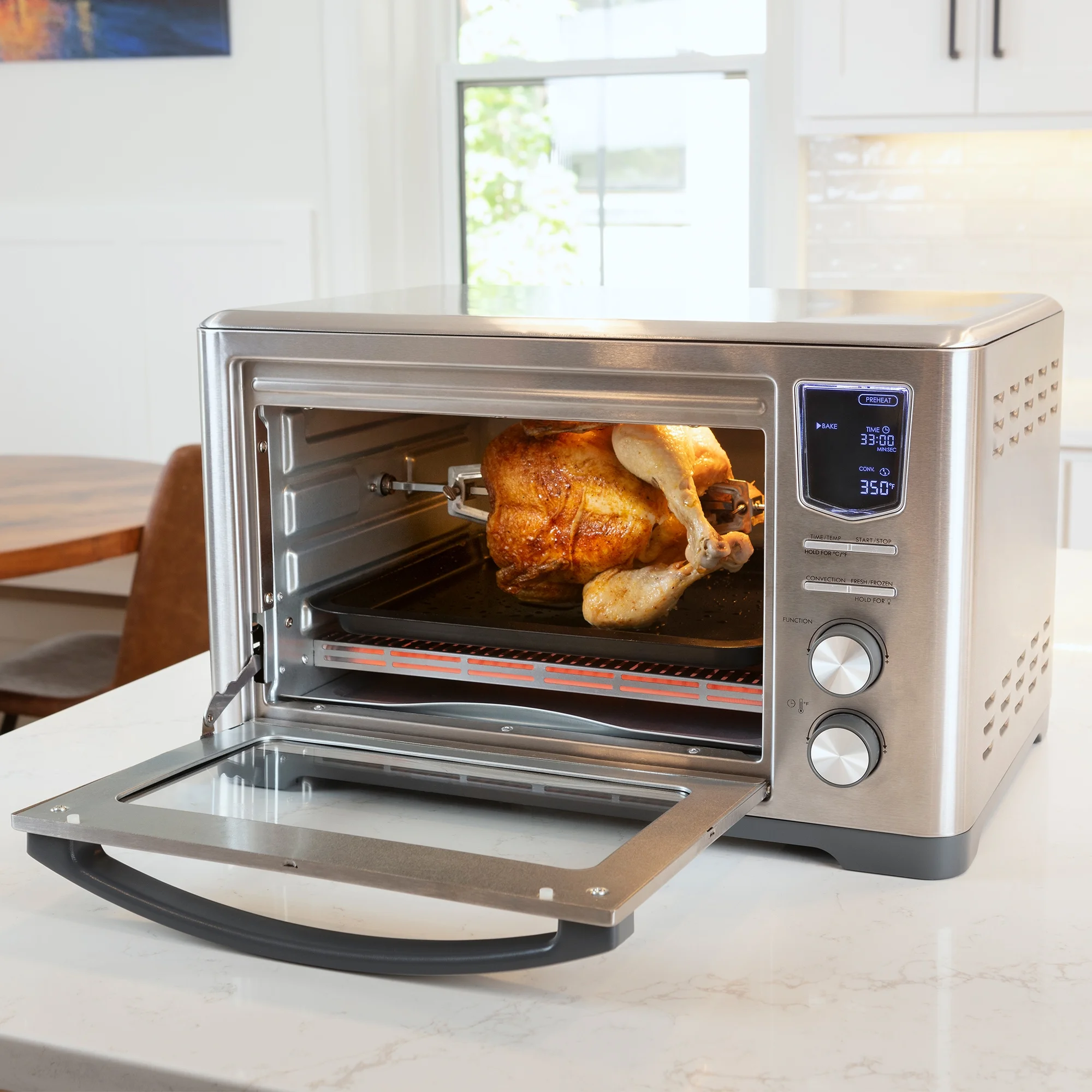 Kenmore 11-In-1 Digital Air Fryer Oven, 1700W Stainless Steel, 6-Slice Capacity
