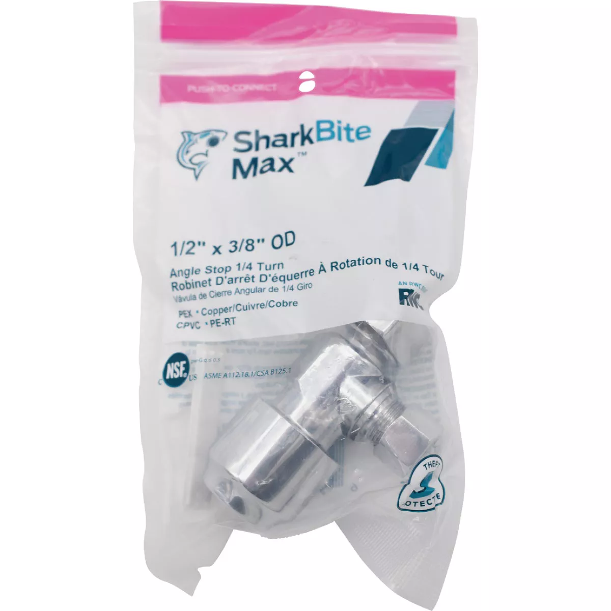 SharkBite 1/2 In. SB X 3/8 In. OD Quick Connect Angle Valve