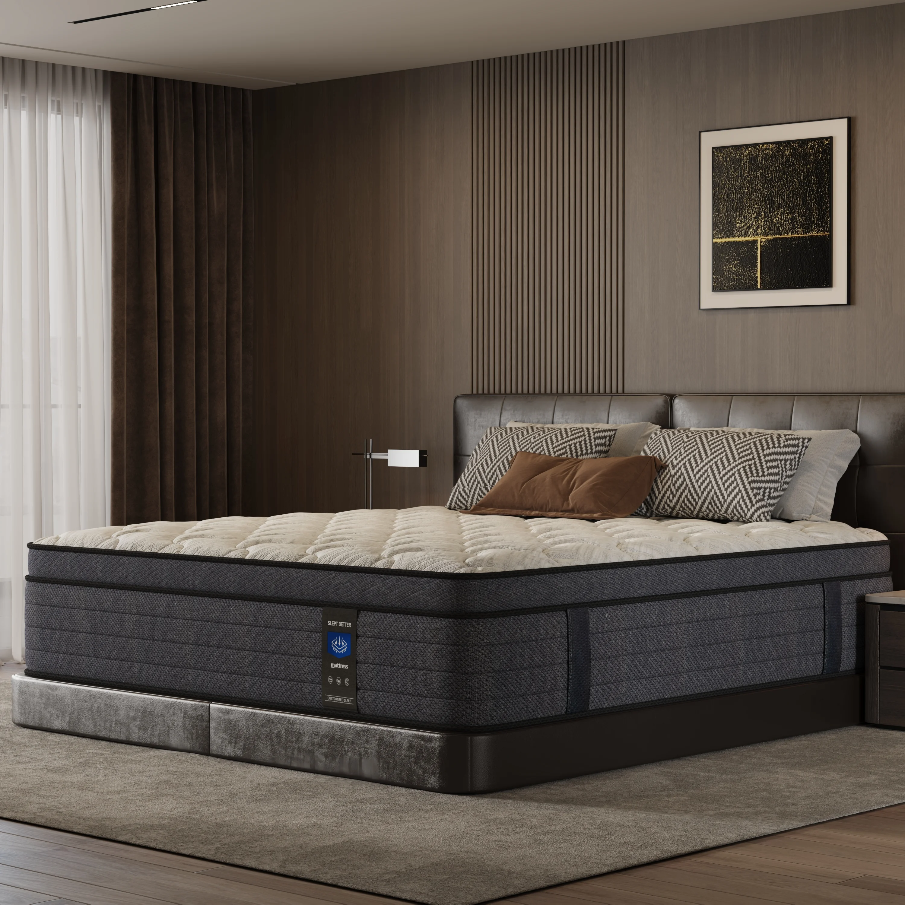 10 inch King Size Mattress, Memory Foam Individual Pocket Springs Hybrid Mattress in a Box, Medium Firm for Home Rooms Hotels,Breathable and Ergonomic Design, Back Relief Edge Support CertiPUR-US