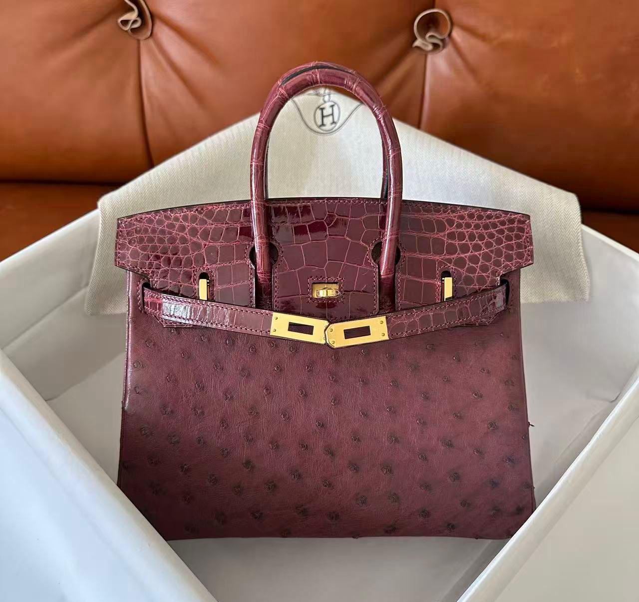 Hermès Birkin 30 Mousse Ostrich1:1High-quality replica