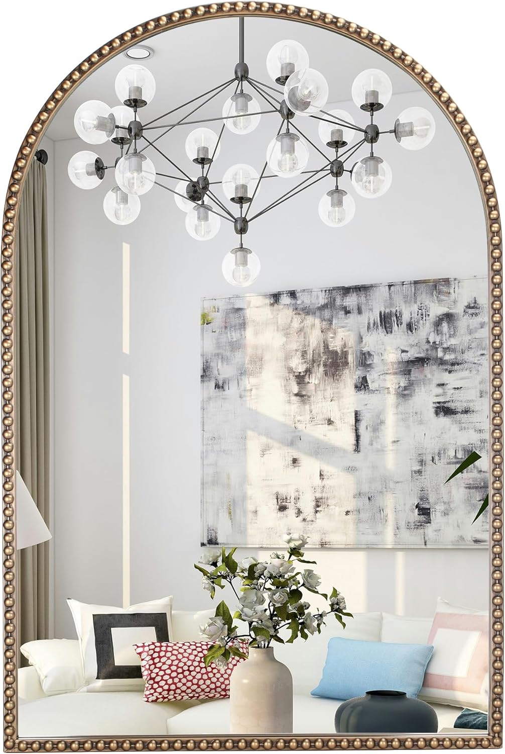 Antique Gold Arched Wall Mirror 20