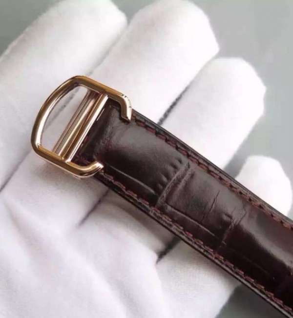 Replica Cartier Ballon Bleu Tourbillon RG Diamond Bezel Brown Leather Strap - Top club