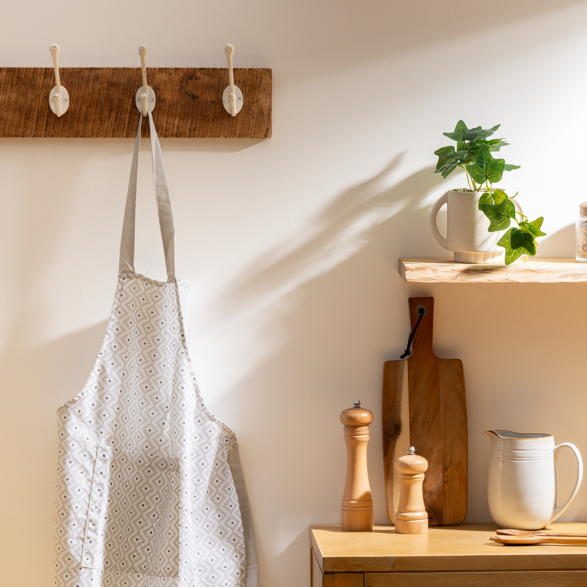 Apron cotton "Etnik" Grey, 60x80 cm