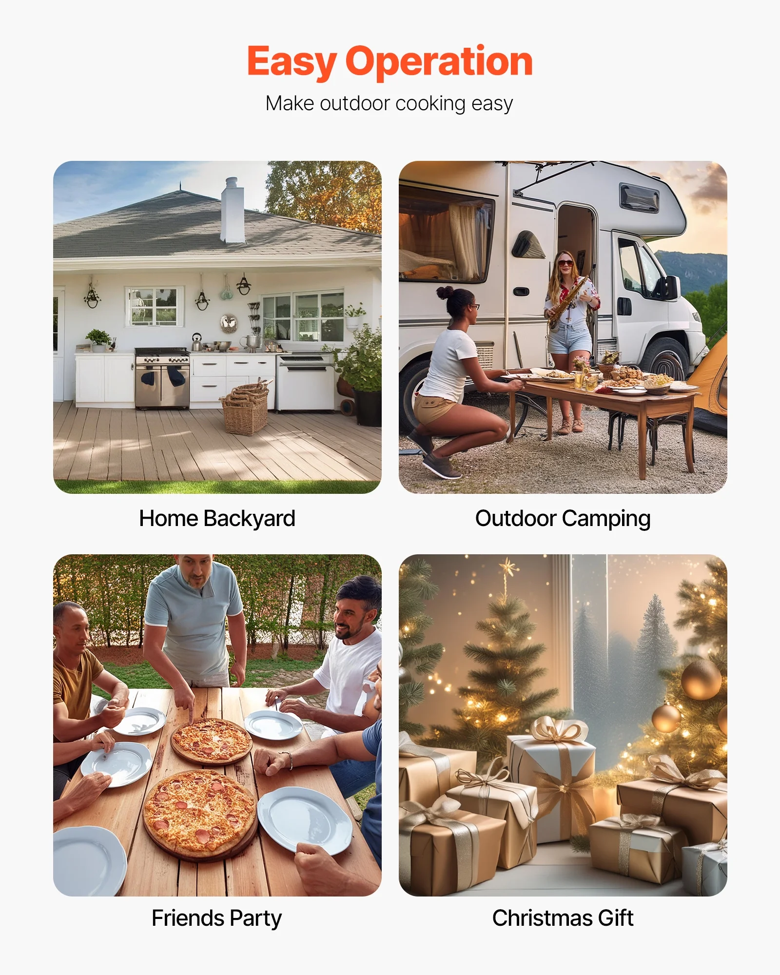 VEVOR Outdoor Pizza Oven, 12 Inch Wood Fired Pizza Ovens, Pellet Pizza-Stove with Thermometer, Portable Pizza-Maker for Outside Backyard Patio Camping, Pizza-Stone, Carry Bag, Shovel, Black - Image 6