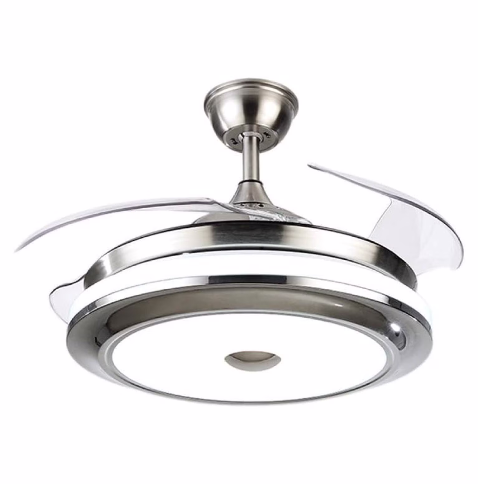 XylehR 42" Modern Ceiling Light with Fans Control, 4 Retractable Blades with 3 Light Color Change Ceiling Fan for Living Bedroom Restaurant, Silver Color with Silent Motor (42In-1 Update) - Image 3