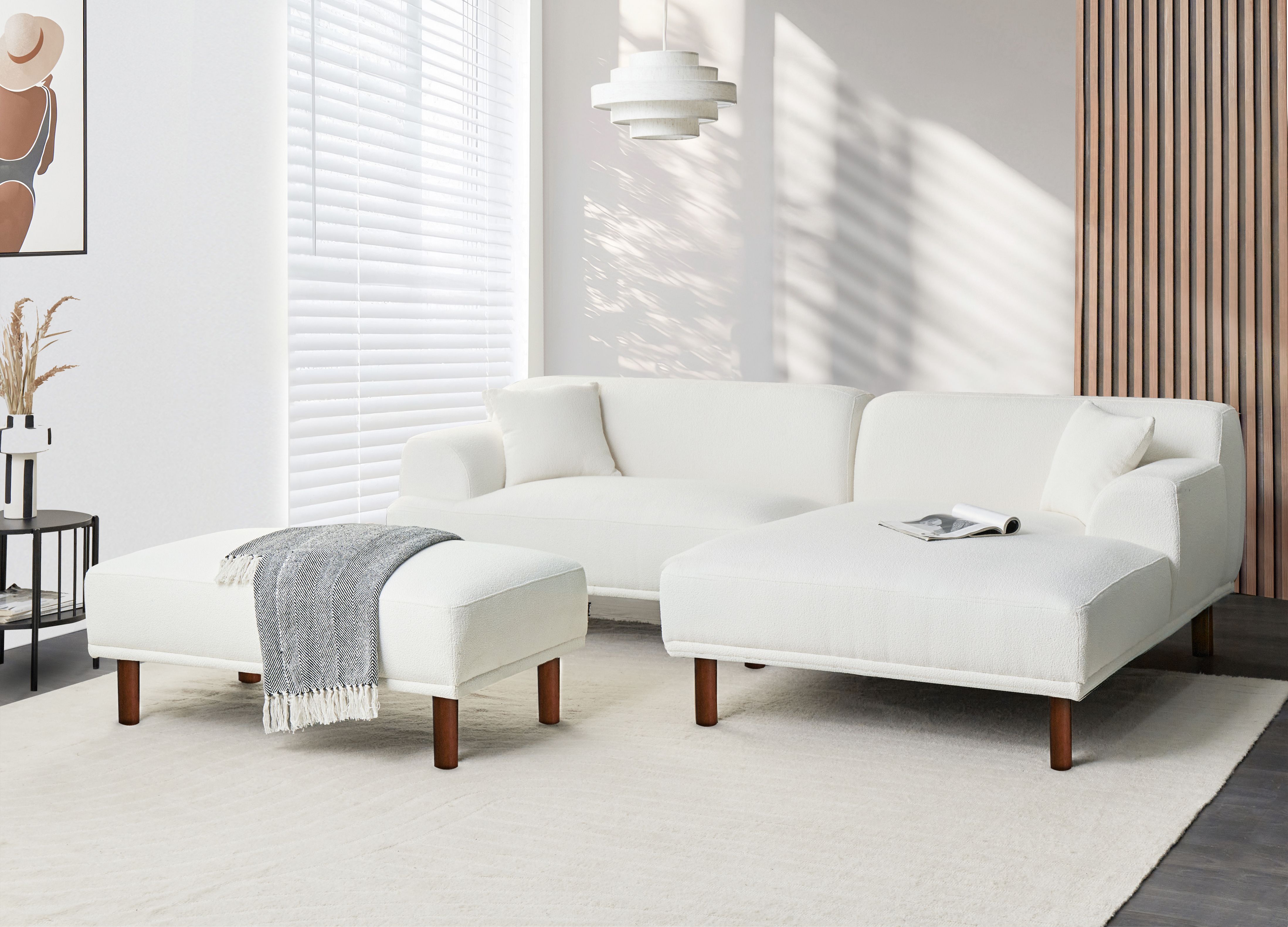 Ottoman HOLT Boucle White