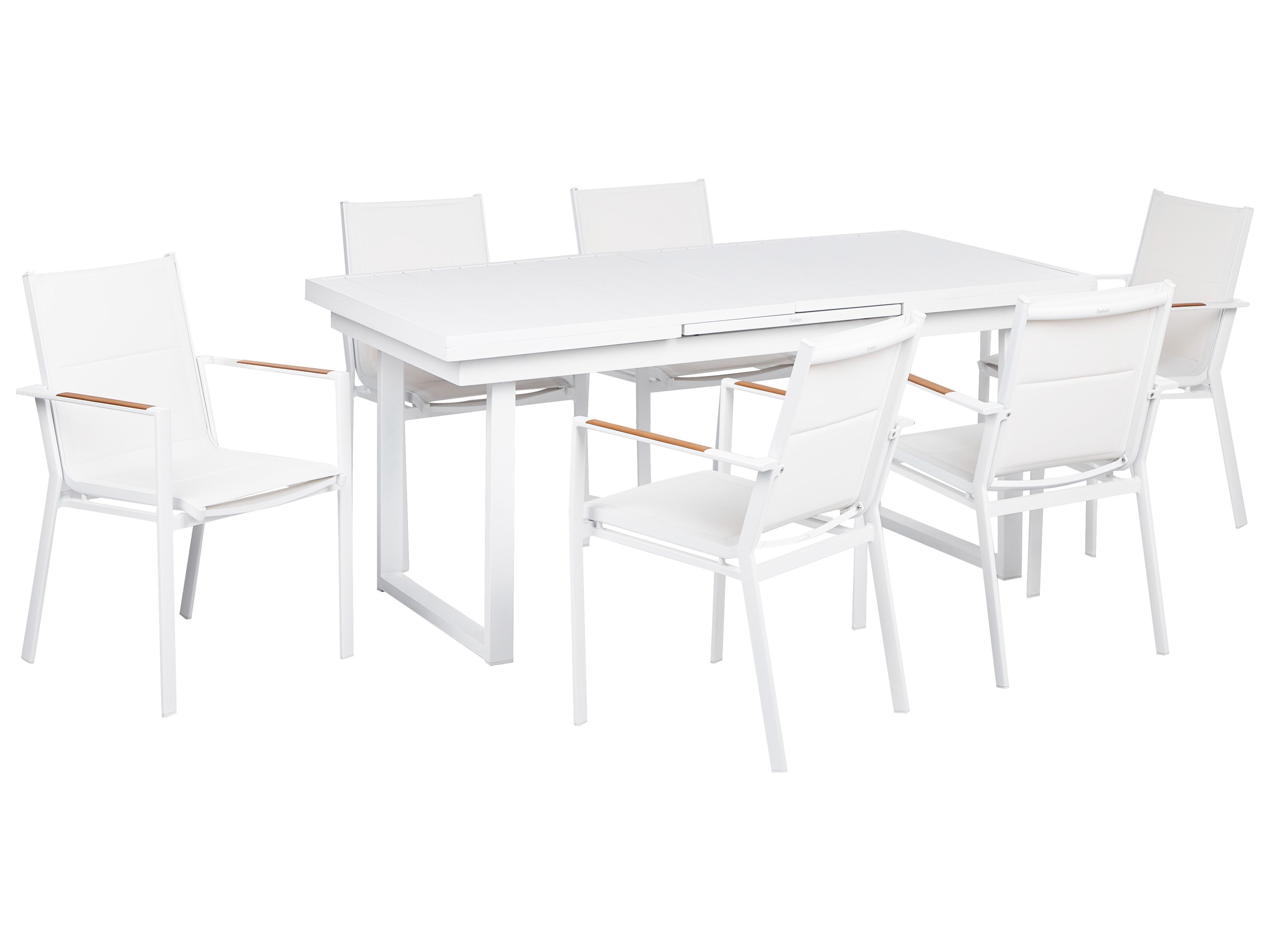 Garden Dining Set 6 Seater VALCANETTO/BUSSETO Metal White