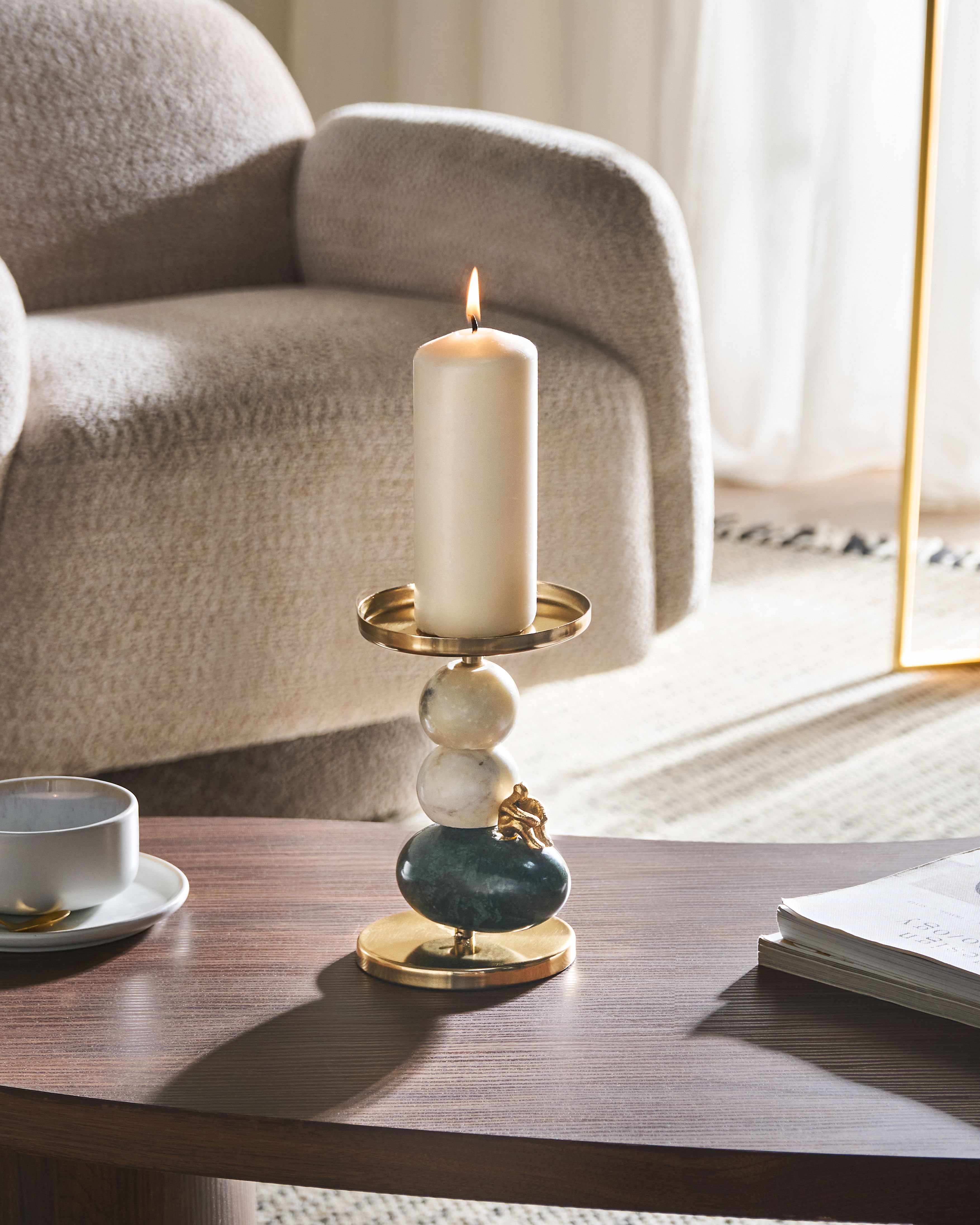 Candle Holder KRIVODOL Marble 20 cm Multicolour