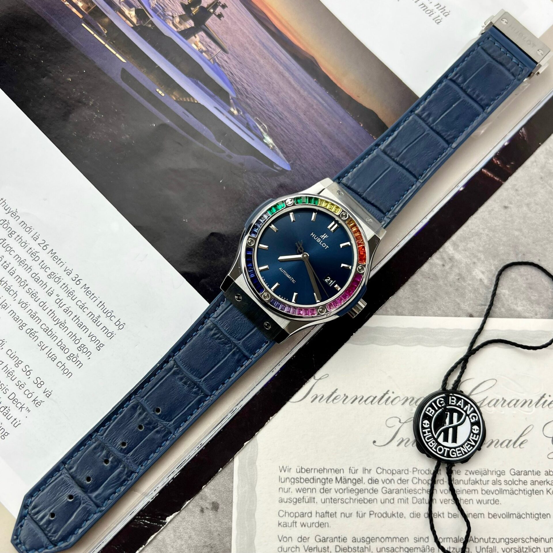 Hublot Classic Fusion Blue Synthetic Gemstone Replica Watch 42mm - Elite Watch Atelier