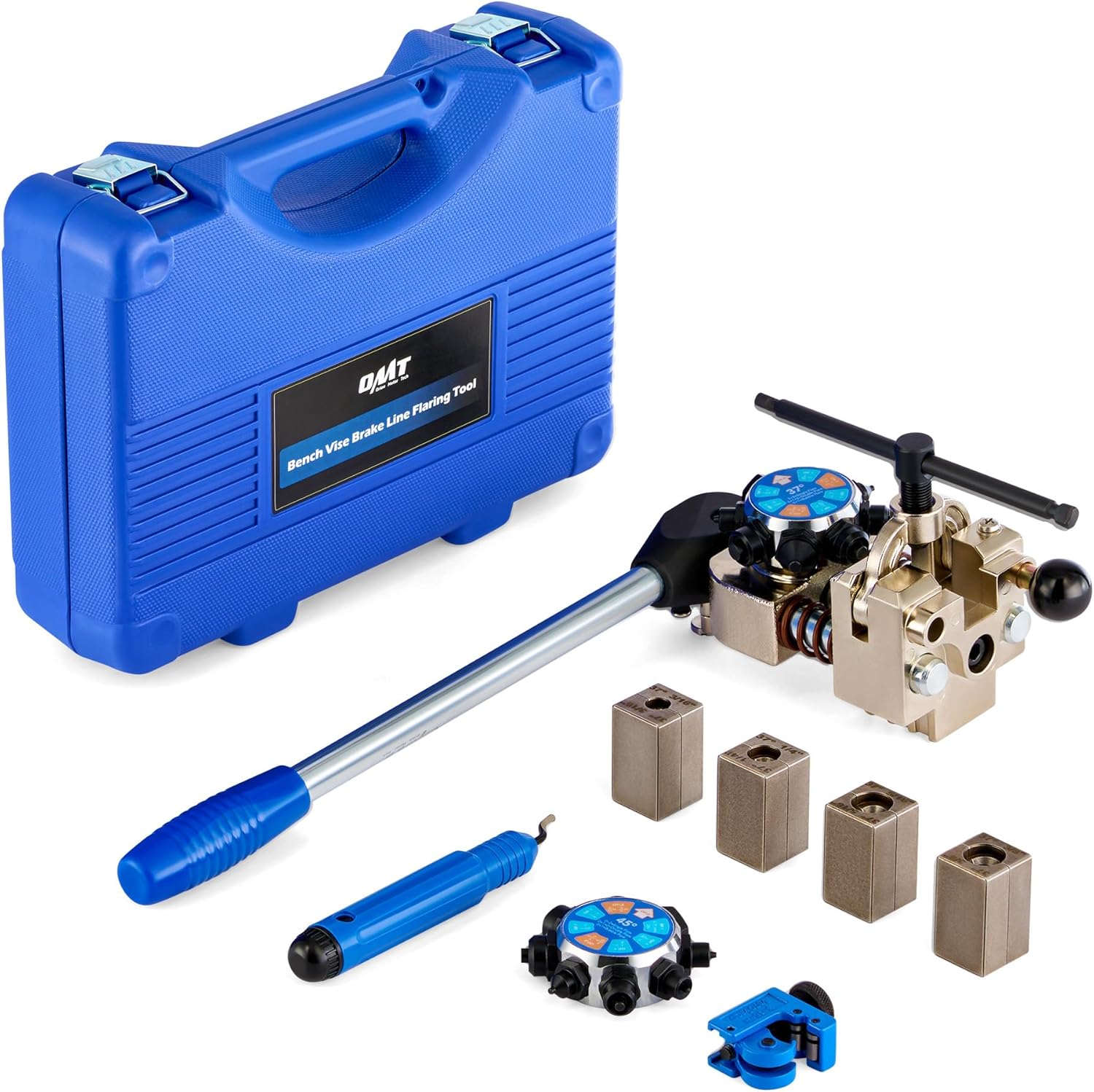 Orion Motor Tech Brake Line Flaring Tool Kit, 45 & 37 Degree Flaring Tool Set, Single Bubble Double Flare Tool Kit for Brake Lines, Professional Brake Flare Tool Kit for 3/16