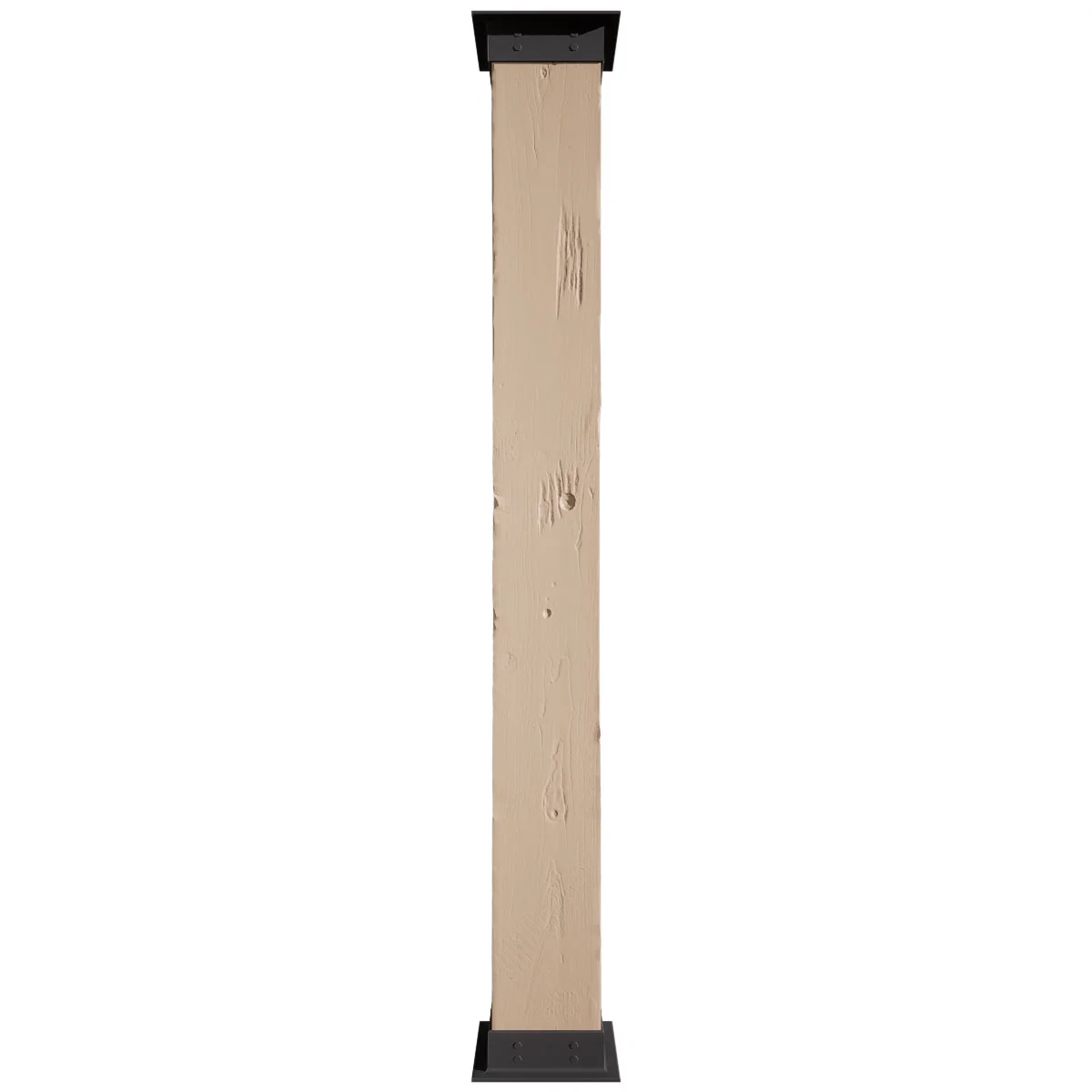 Ekena Millwork 6"W x 5'H Sand Blasted Endurathane Faux Wood Non-Tapered Square Column Wrap with Faux Iron Capital & Base - Image 95
