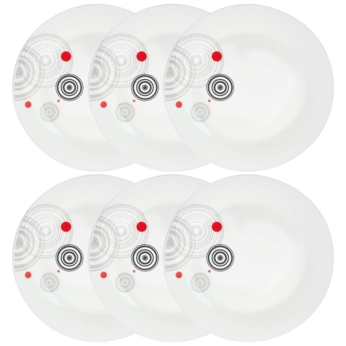 Set of 6 "Instant" dinner plates D.27.2 cm, White