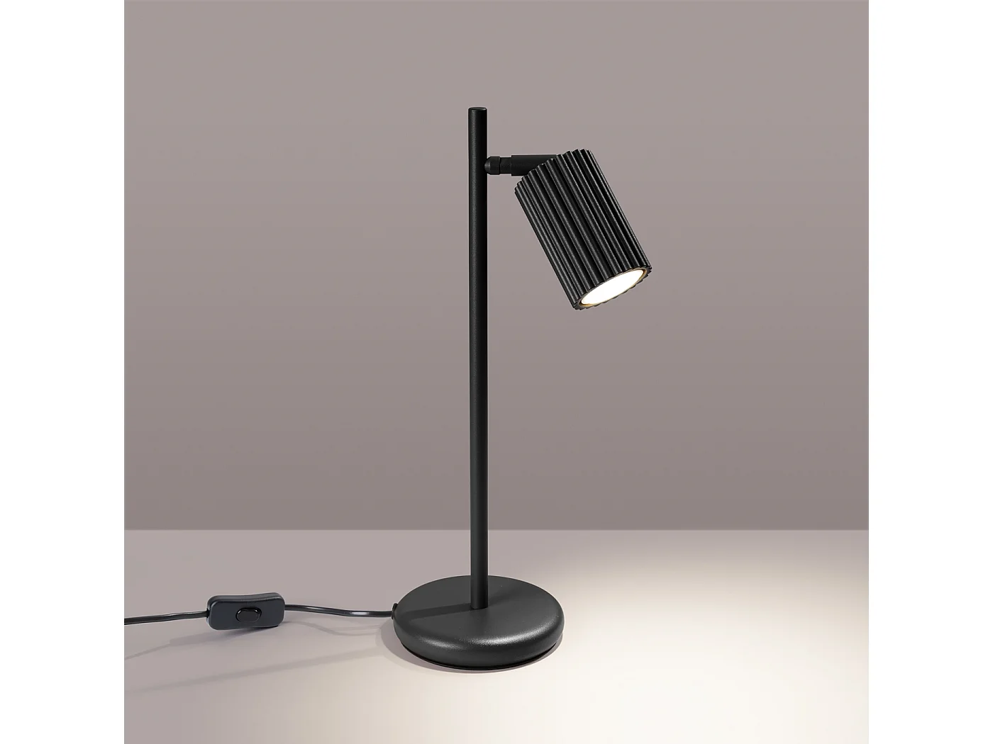 Lampe de bureau Gloow minimaliste en aluminium - 1 sources lumineuses 4000K - L.14,5 x H.43 cm - noir
