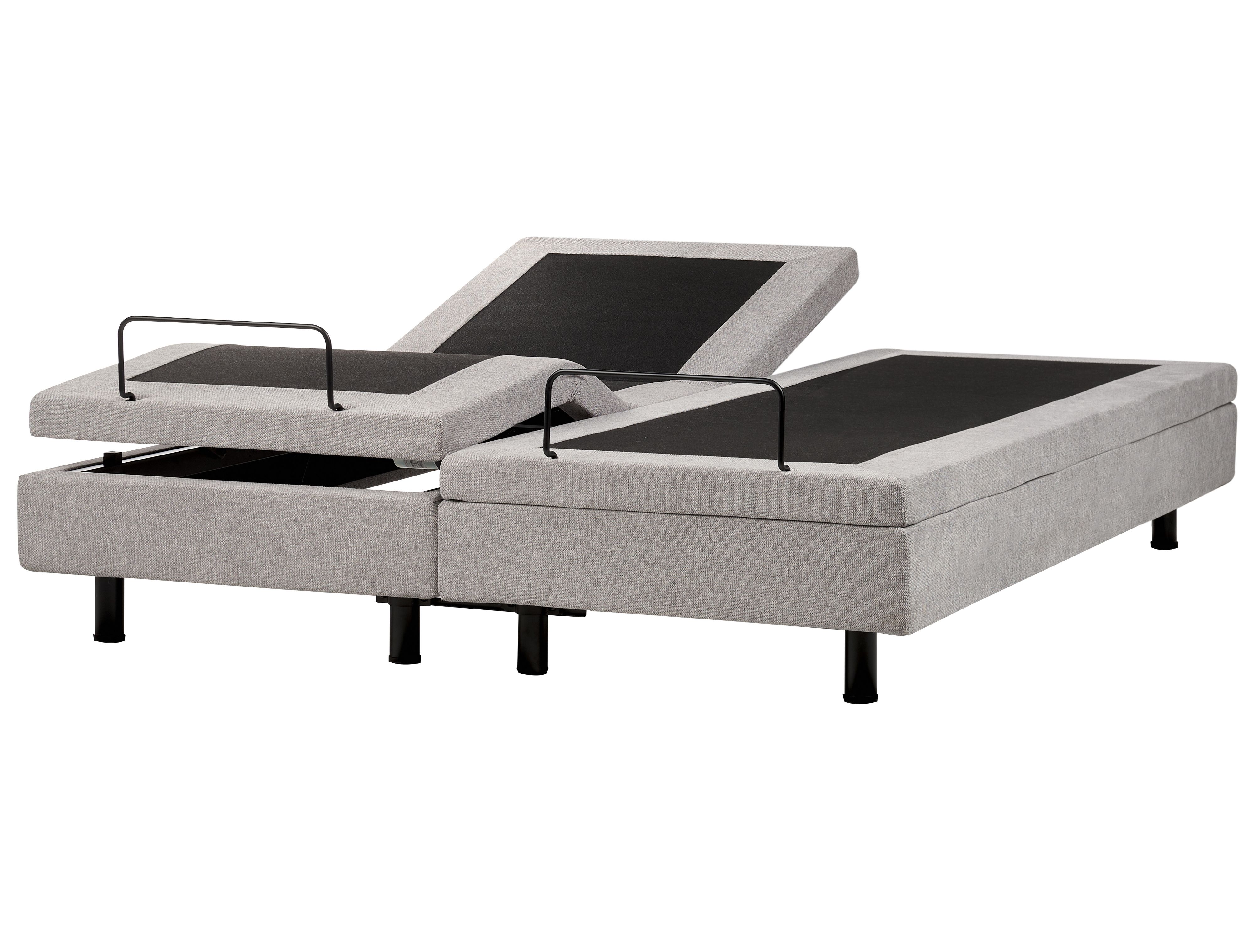 Adjustable Bed without Headboard Fabric DUKE 180 x 200 cm (EU Super King) Light Grey