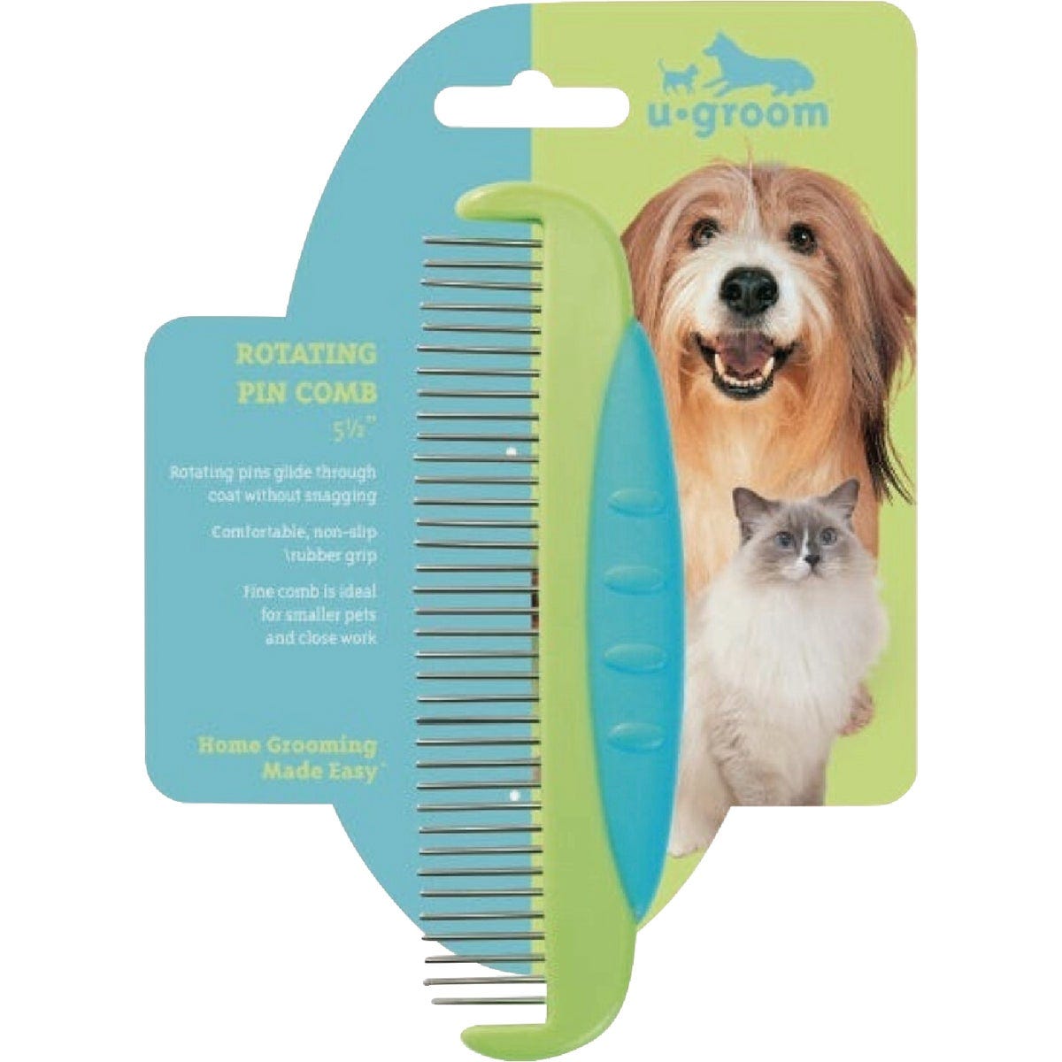 U-groom 5.5 In. Rotating Pin Pet Comb