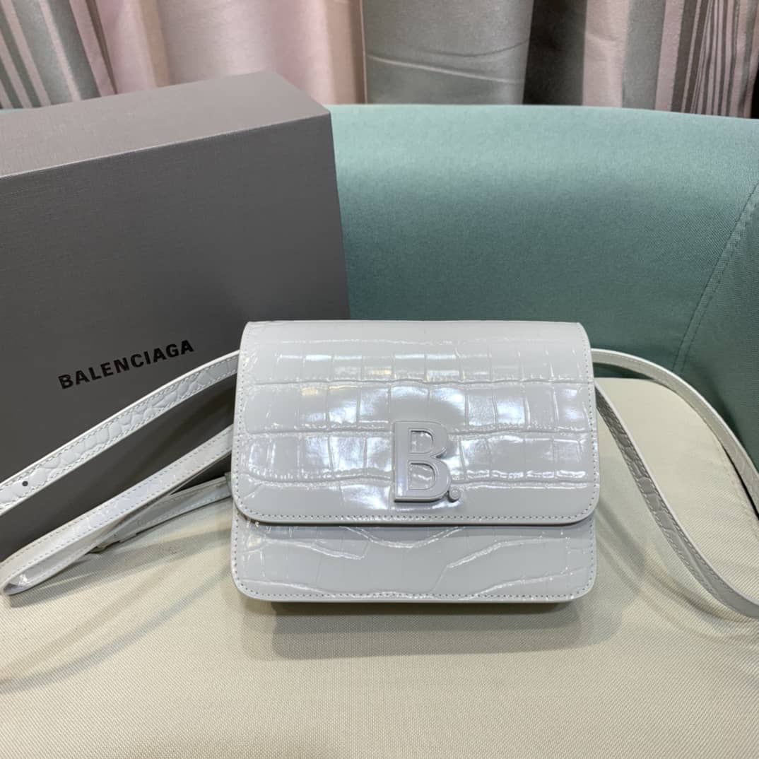 Balenciaga Crocodile Embossed Box Replica Shoulder Bag - Replicaclubs
