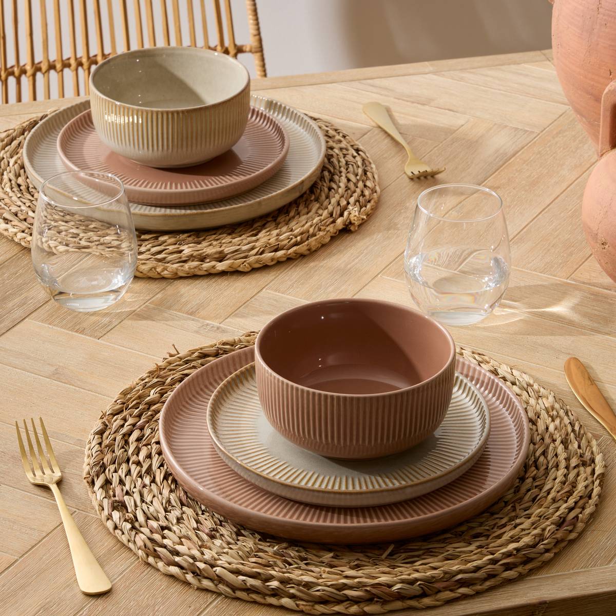 Deep plate "Chloe" Stoneware (ceramic), D.14.2 cm, Moccha