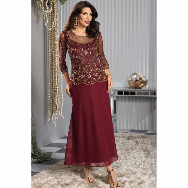 Lamora Beaded-Bodice Gown - MIDNIGHT VELVET CATALOG