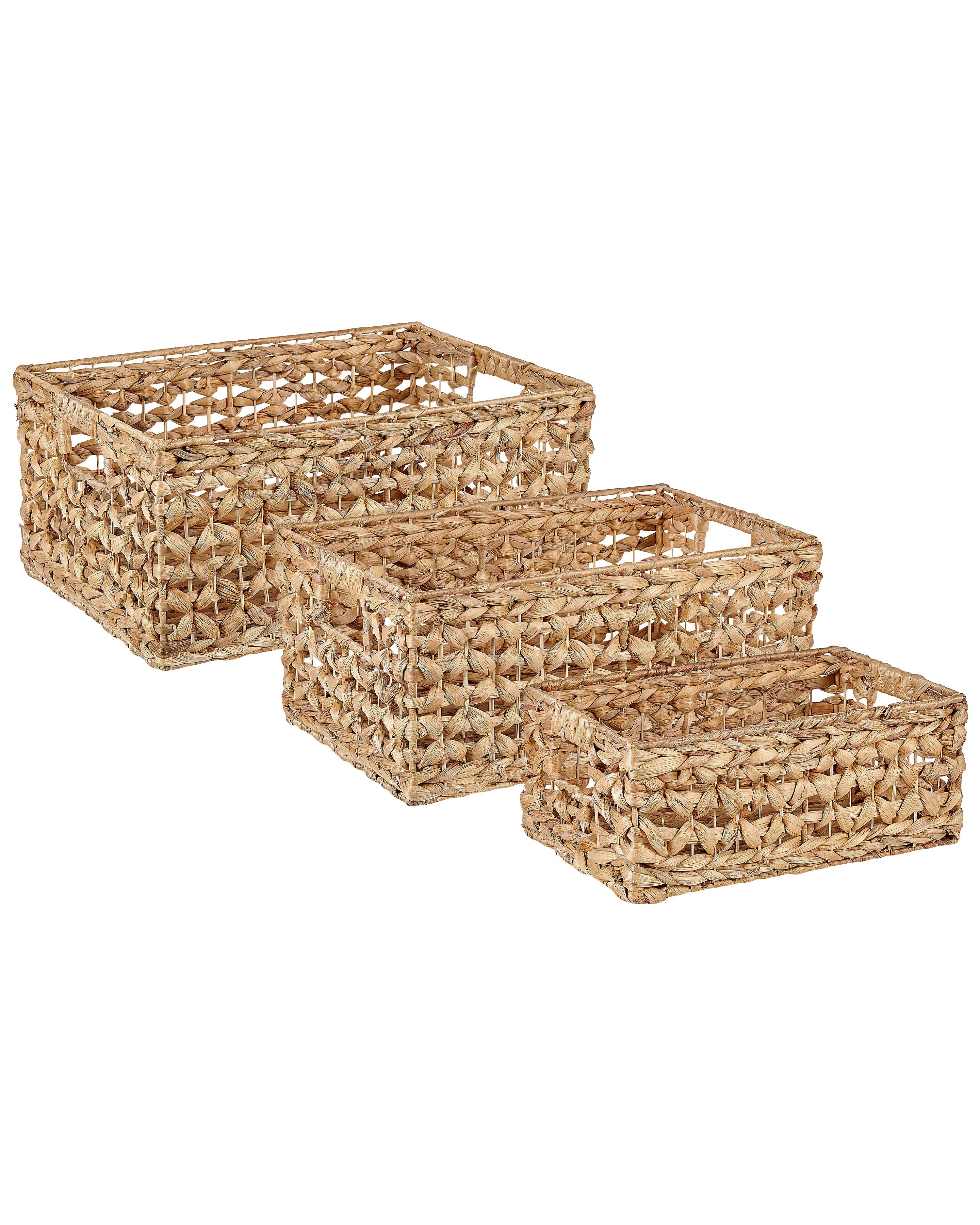 Set of 3 Baskets MINNOW Wicker Natural
