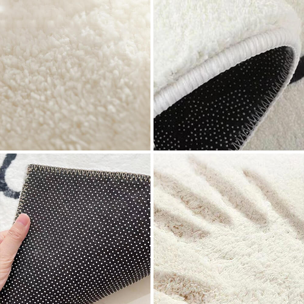 Geruit Vloerkleed van Wol met Moderne Vorm en Tijdloos Design