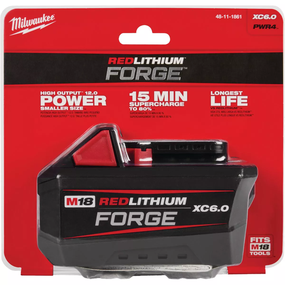 Milwaukee M18 REDLITHIUM FORGE Lithium-Ion High Output XC 6.0 Ah Battery Pack
