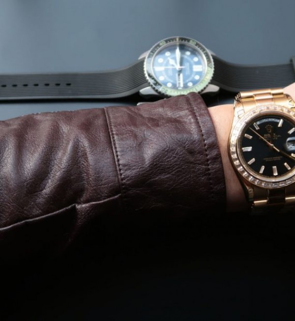 Replica Rolex Noob Day-Date 218399 YG Black Dial Bracelet A3255 - Elite Watch Atelier