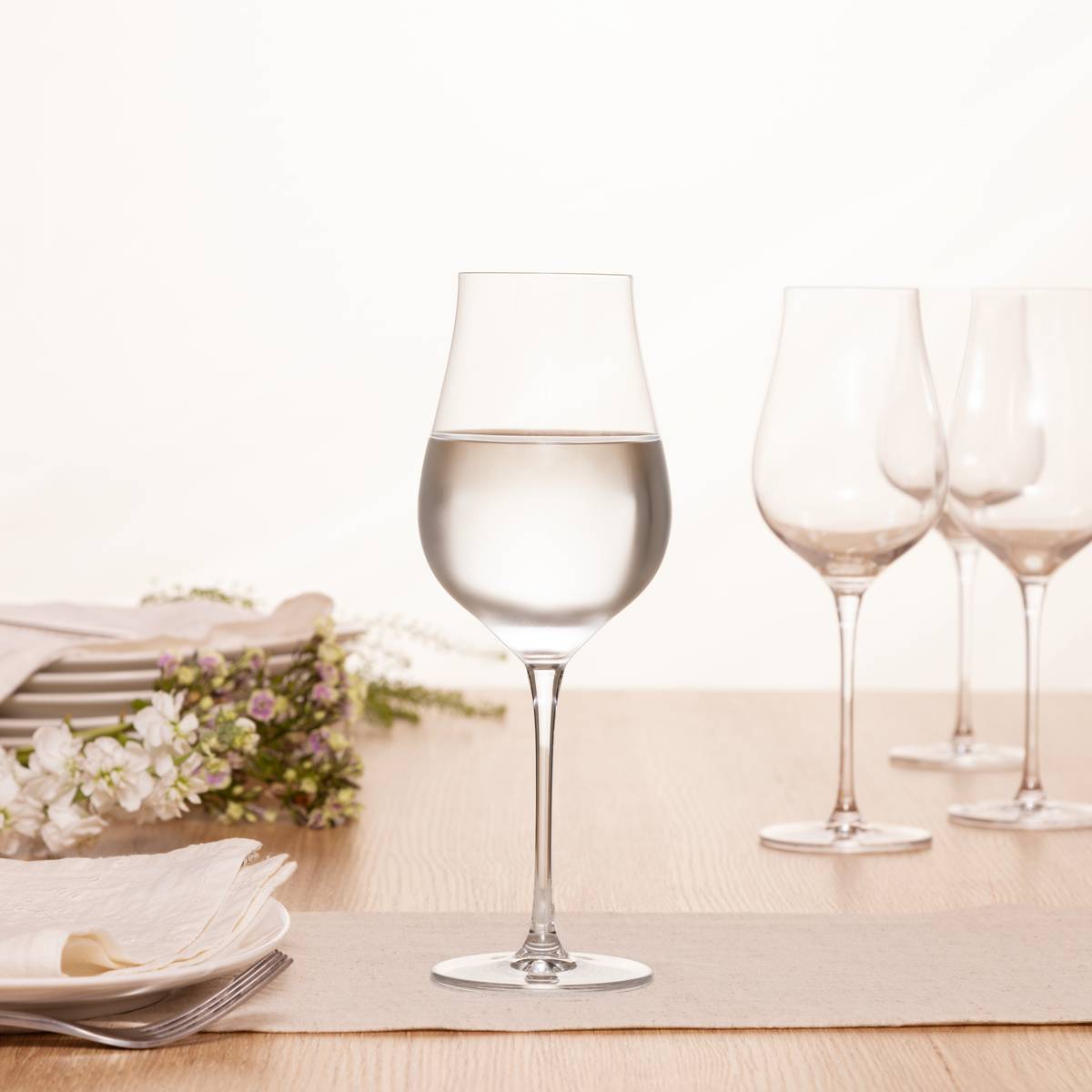 Set of 6 water glasses "Oriane" 500 ml, Transparent