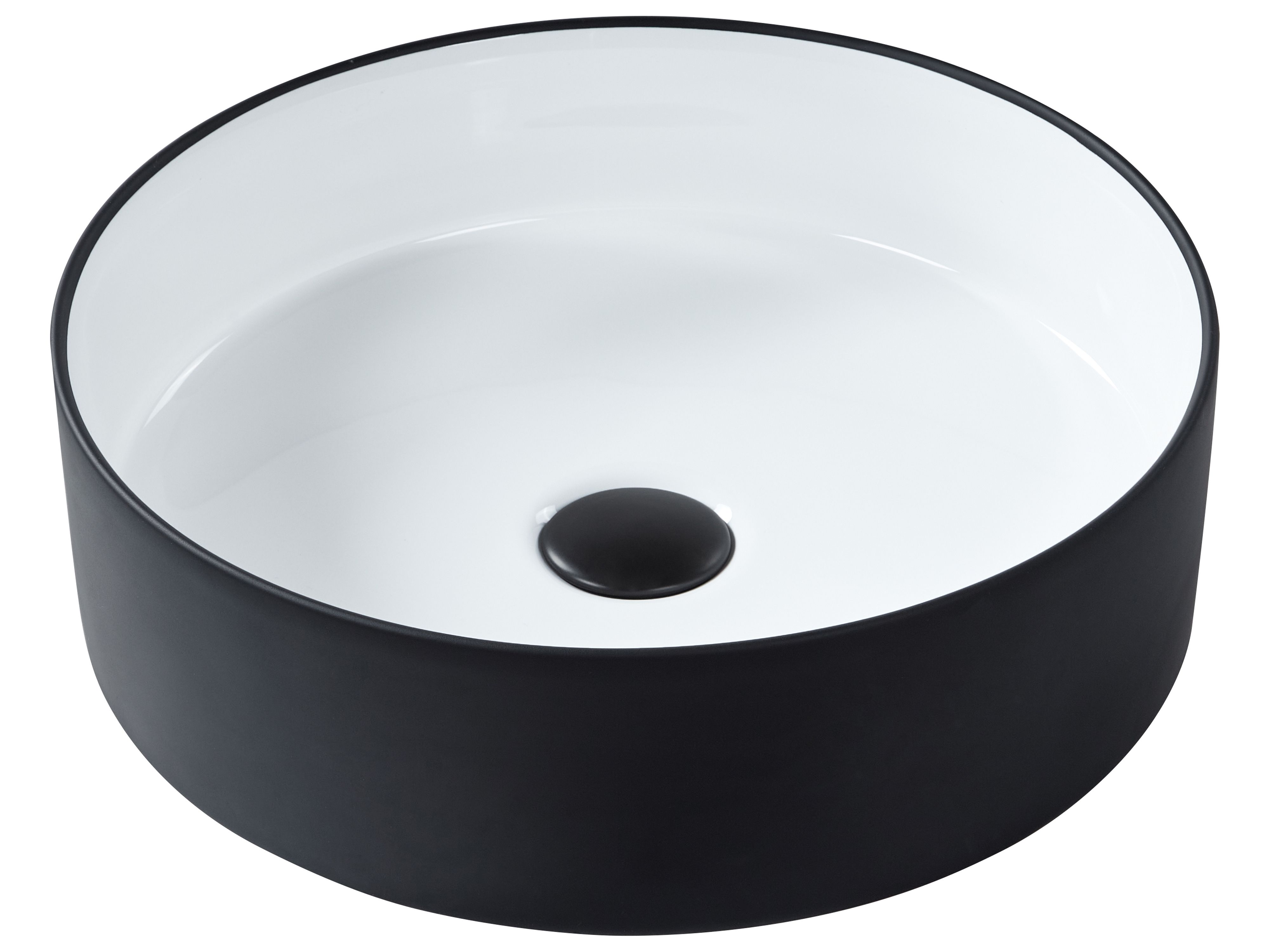 Countertop Basin TEBAR ⌀ 400 mm Ceramic Black/ White