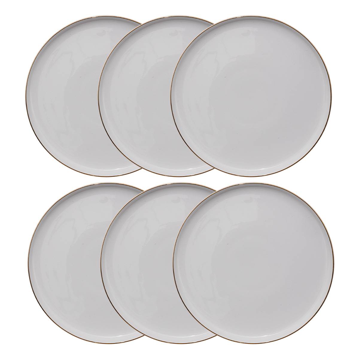 Set of 6 "Sublima" dinner plates D.27 cm, White