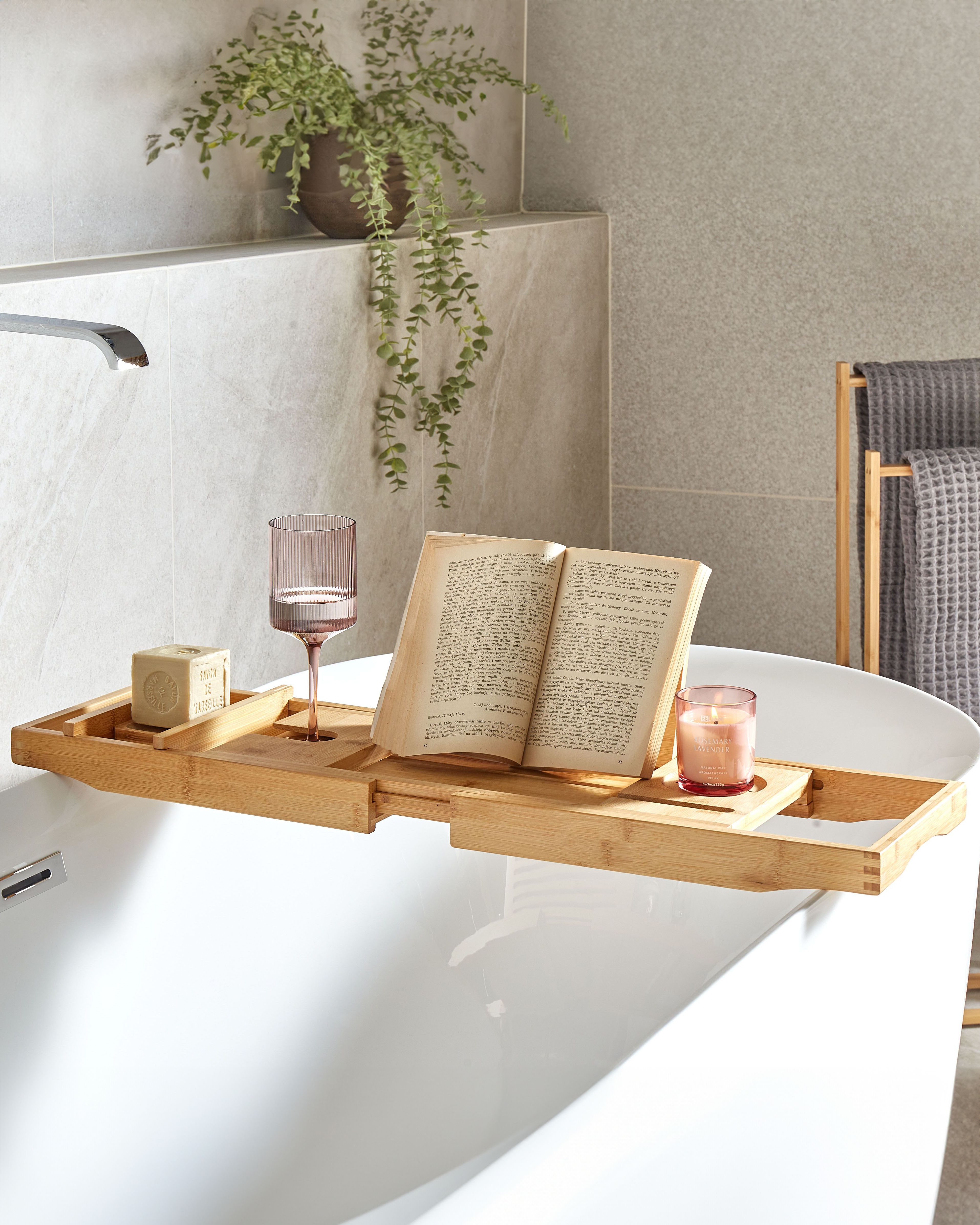Bathroom Tray LOWES Bamboo Light Brown