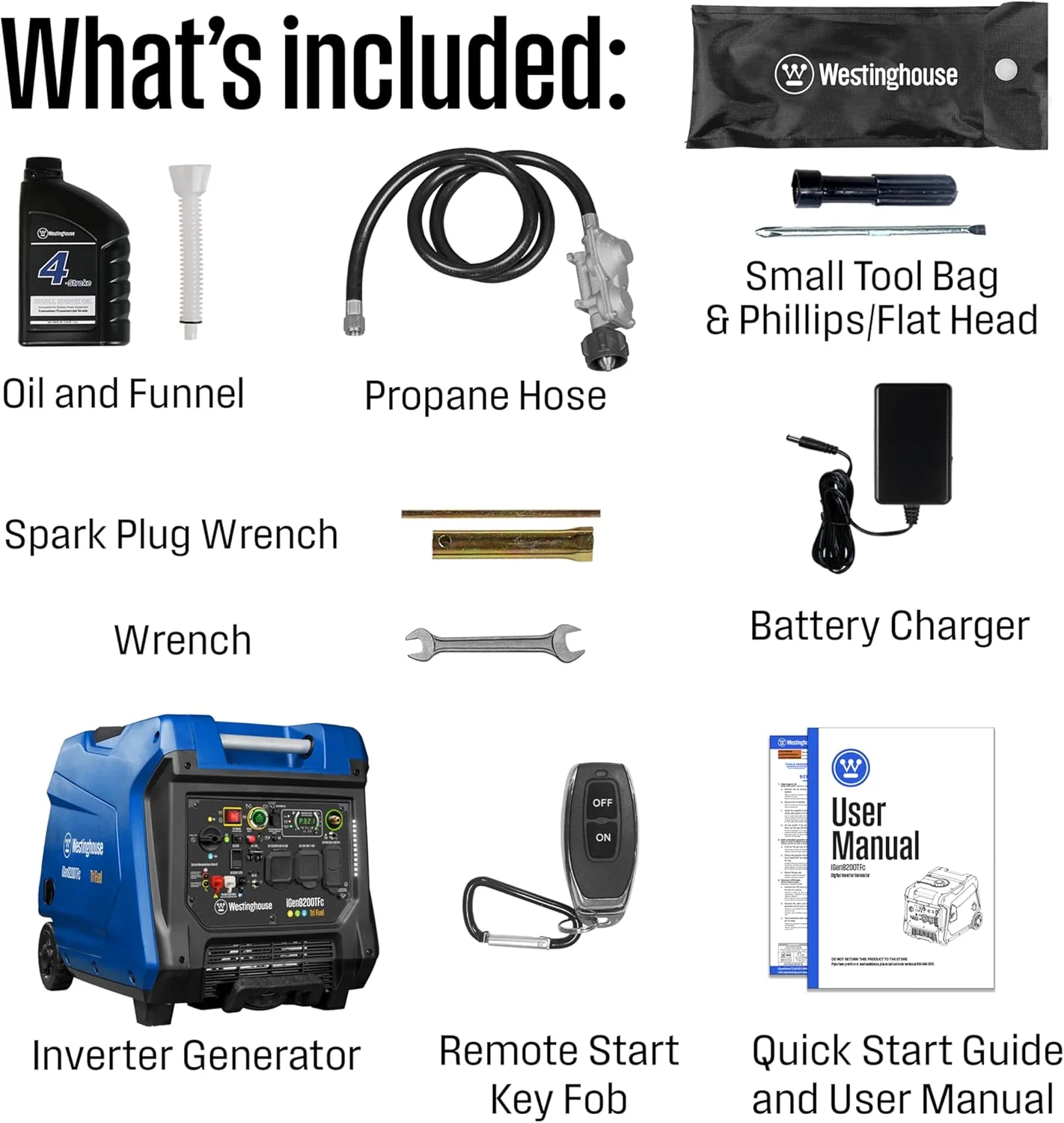 Westinghouse Tri-Fuel Portable Inverter Generator 8200 Peak Watt With Remote Electric Start - iGen8200TFc - Image 6 Westinghouse Tri-Fuel Portable Inverter Generator 8200 Peak Watt With Remote Electric Start - iGen8200TFc - Image 6