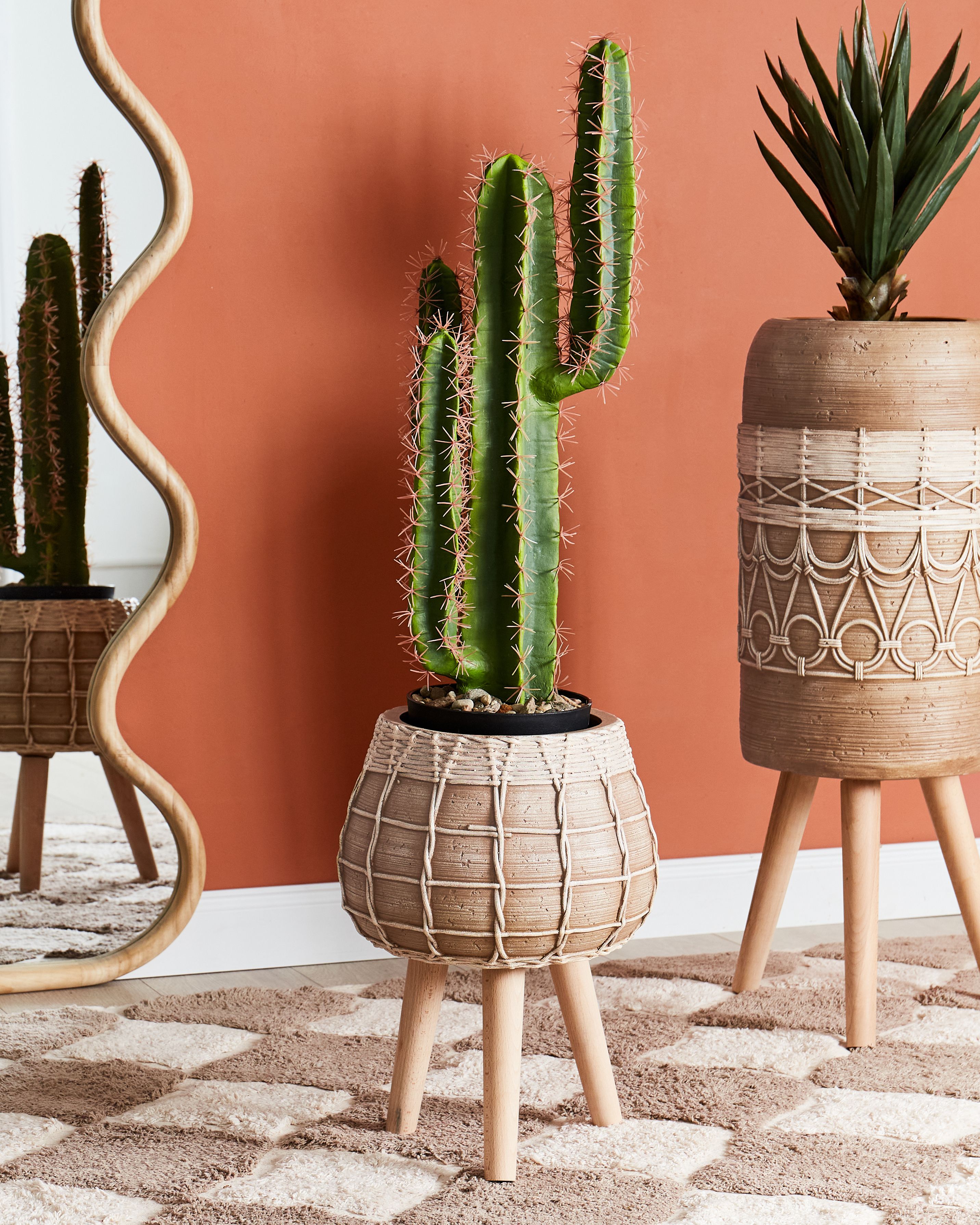 Elevated Plant Pot DARMERA 30 cm Light Brown