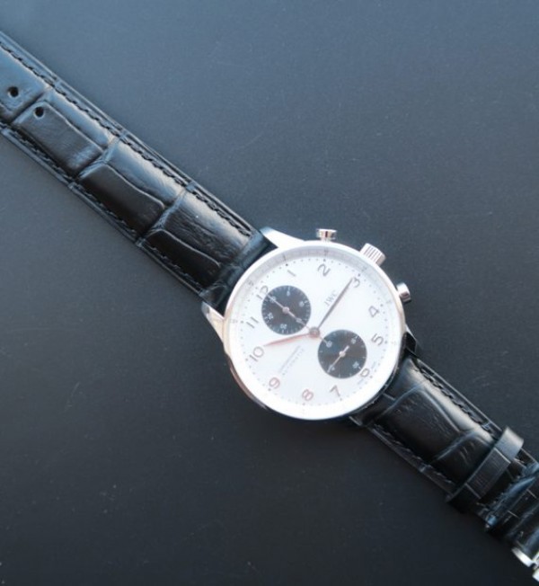 Replica IWC ZF Portuguese Chrono IW371411 Black Leather Strap - Top club