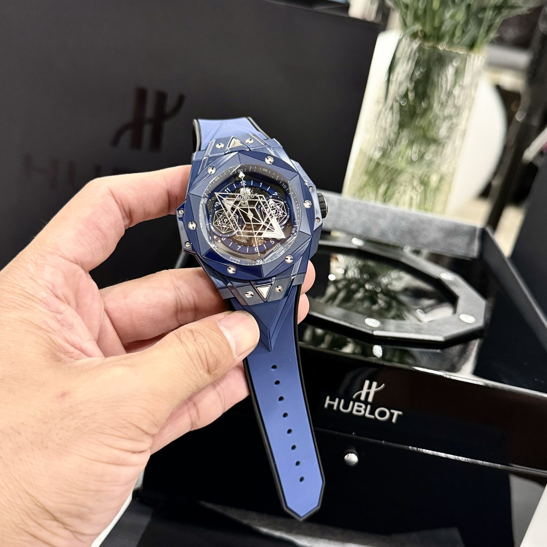 Hublot Replica 1:1 Watch Big Bang Sang Bleu ll Blue Ceramic Case Factory BBF 45mm - Top club